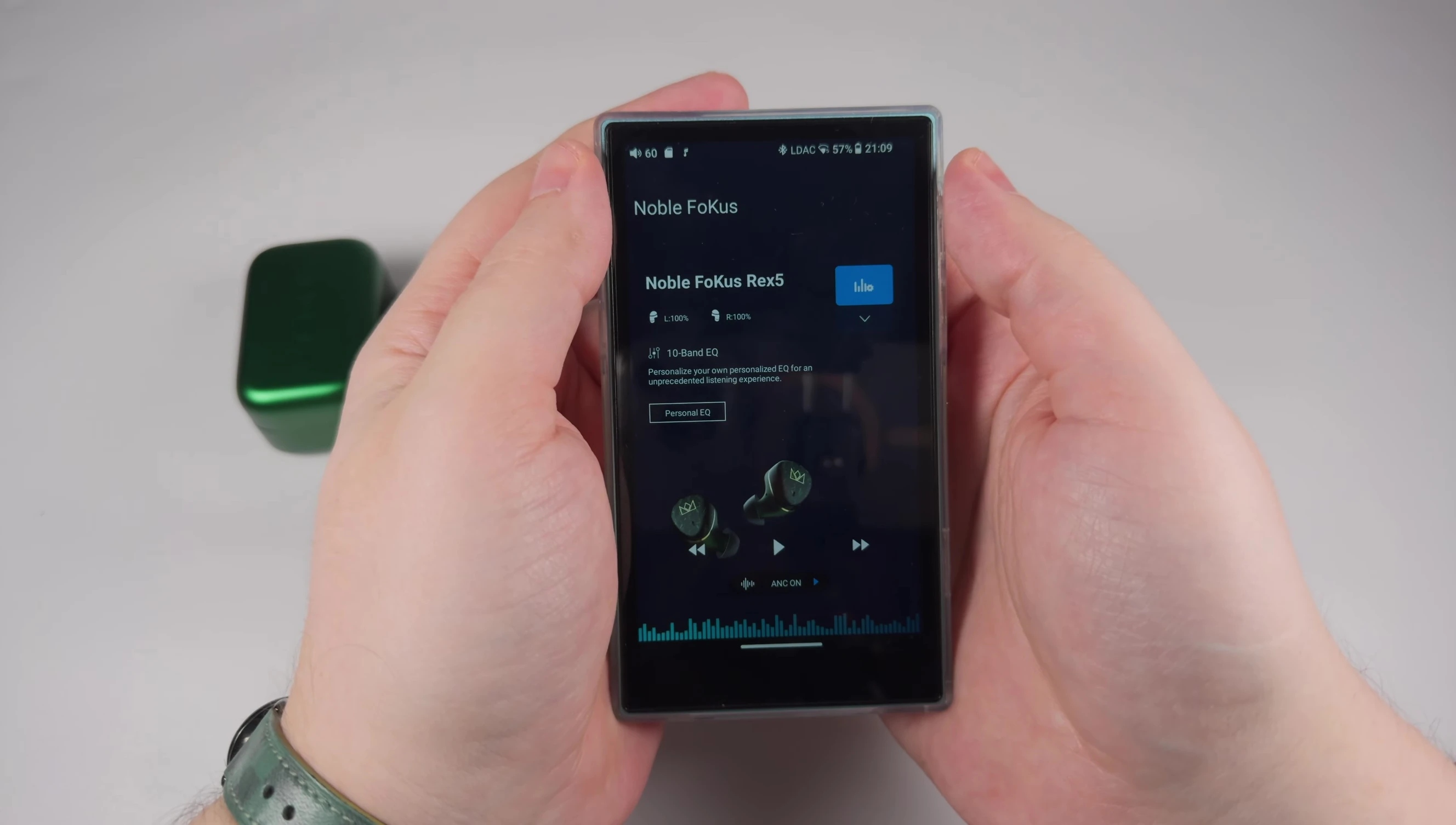 Screenshot of the Noble Audio app's main screen.
