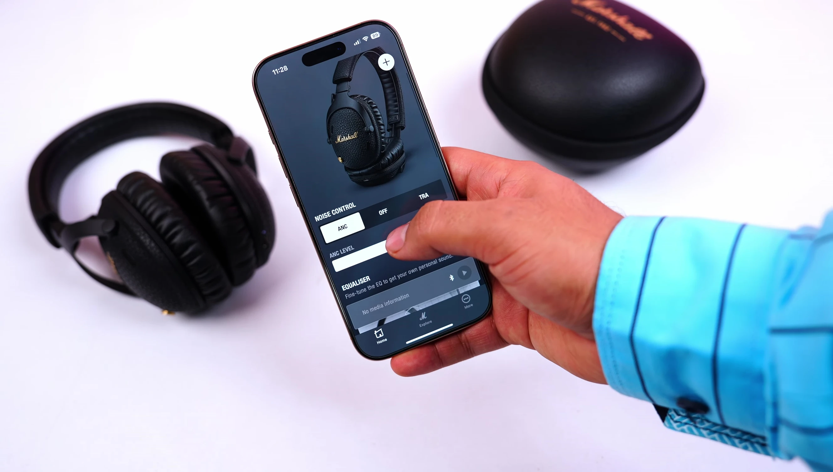 Noise control settings in the app