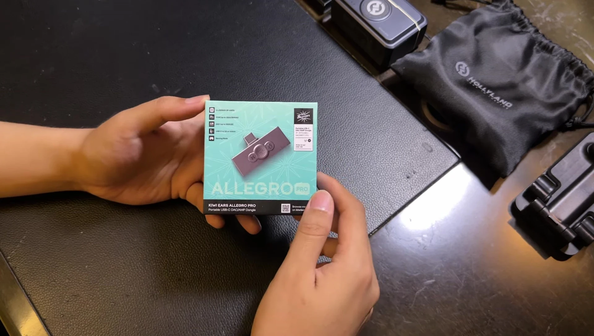 Close-up of the Kiwi Ears Allegro Pro packaging