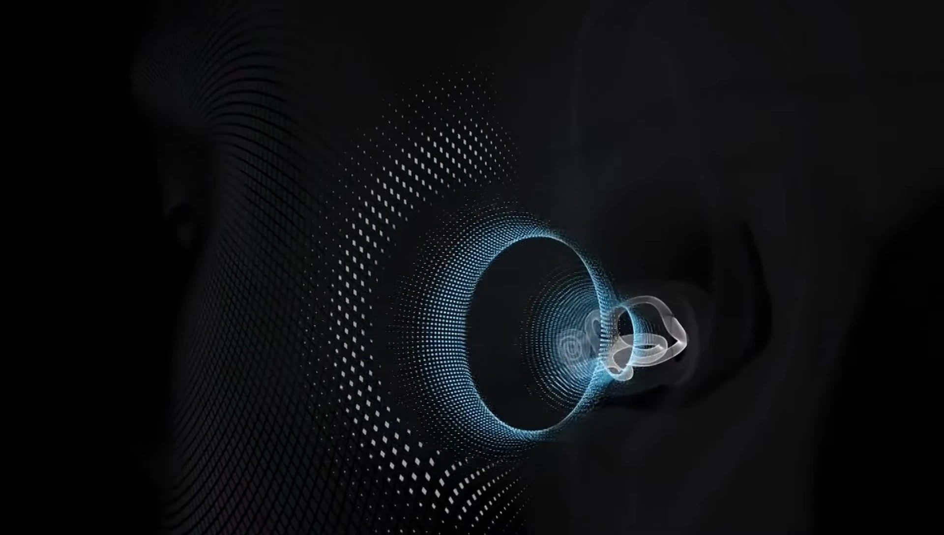 Illustration of how sound is transmitted through bone conduction.