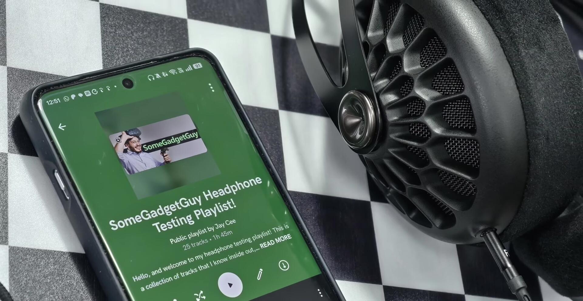 Screenshot showcasing the reviewer's testing playlist
