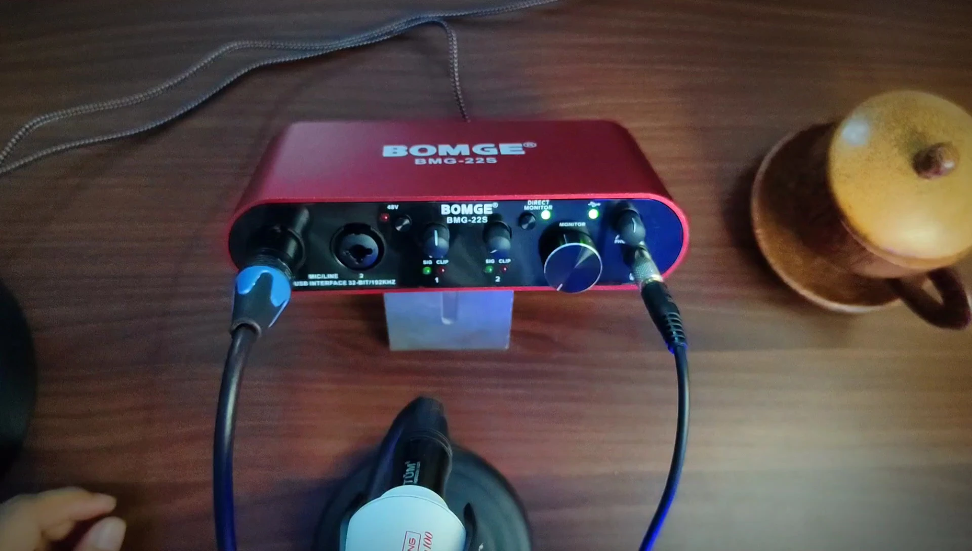 Sound test results displayed on the screen