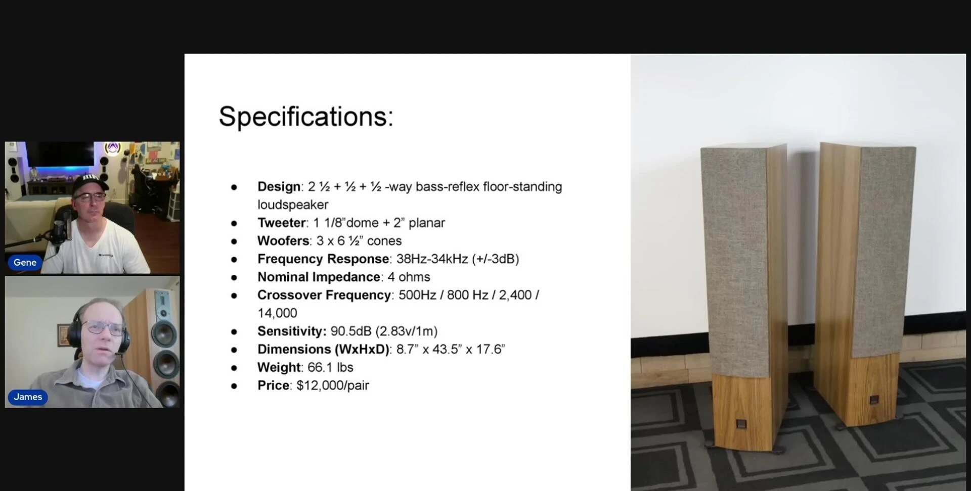 Detailed image of the speaker's woofer cone and its unique design