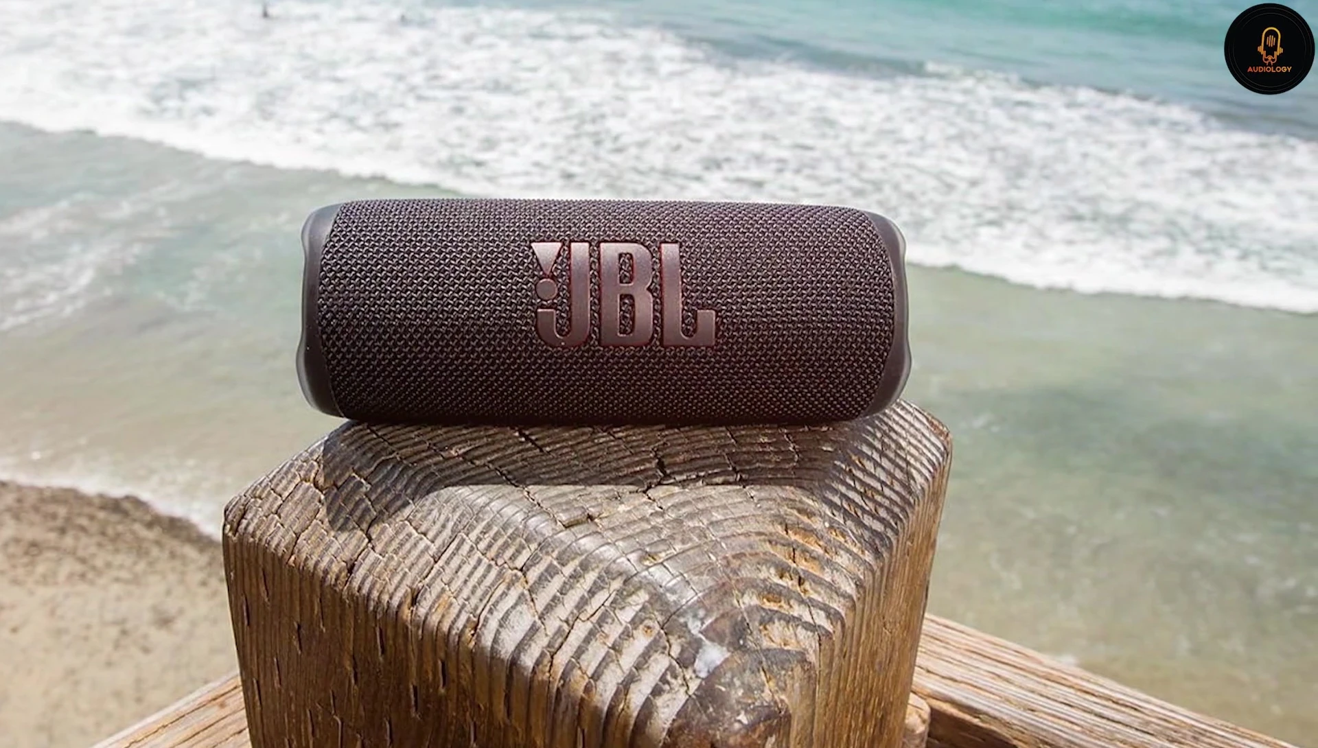 The JBL Flip 6 with its cylindrical design and fabric covering