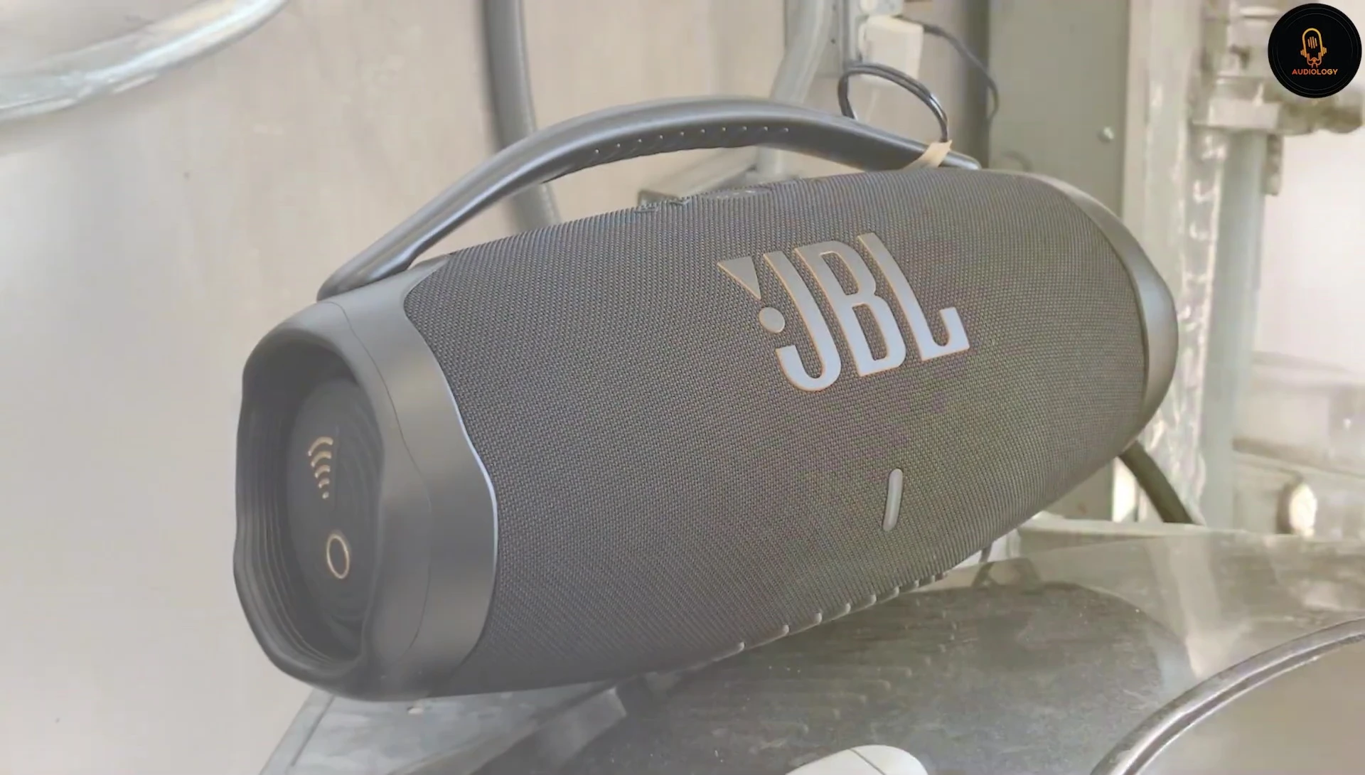 The JBL Boombox 3 with its carrying handle