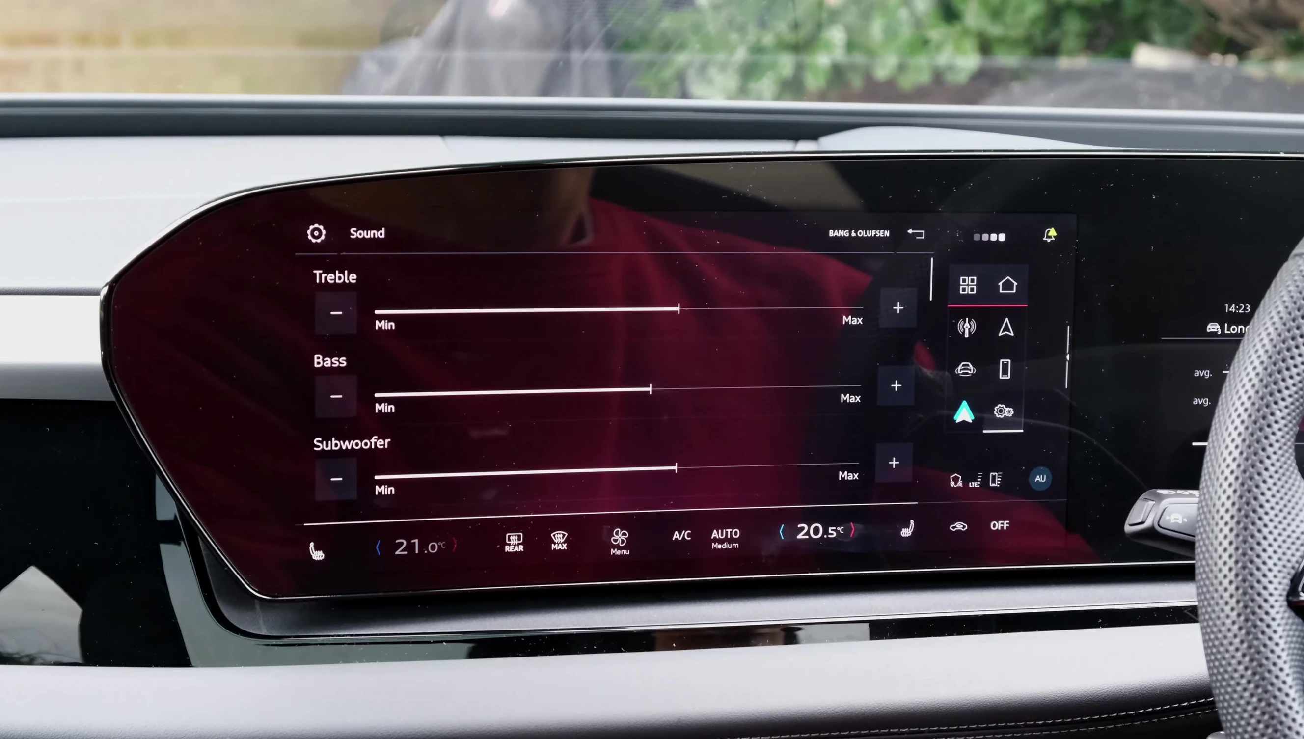 Screenshot showing the audio settings menu