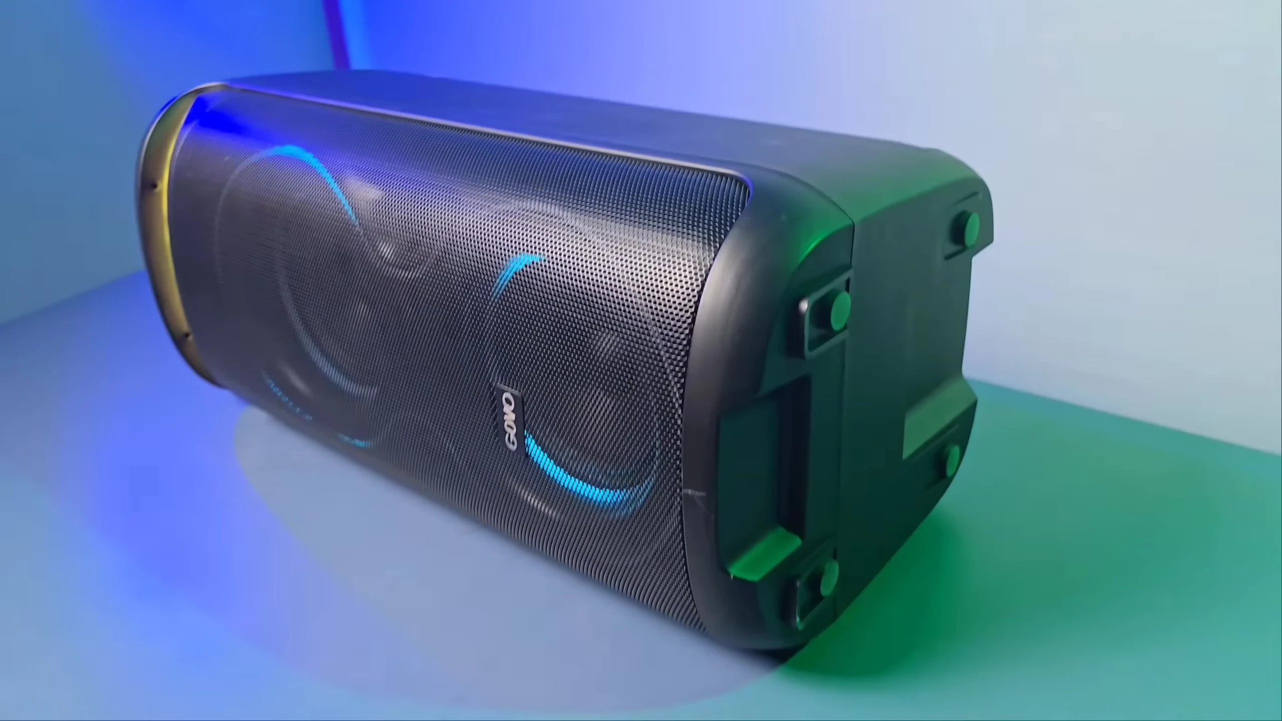 Demonstrating the portability of the speaker