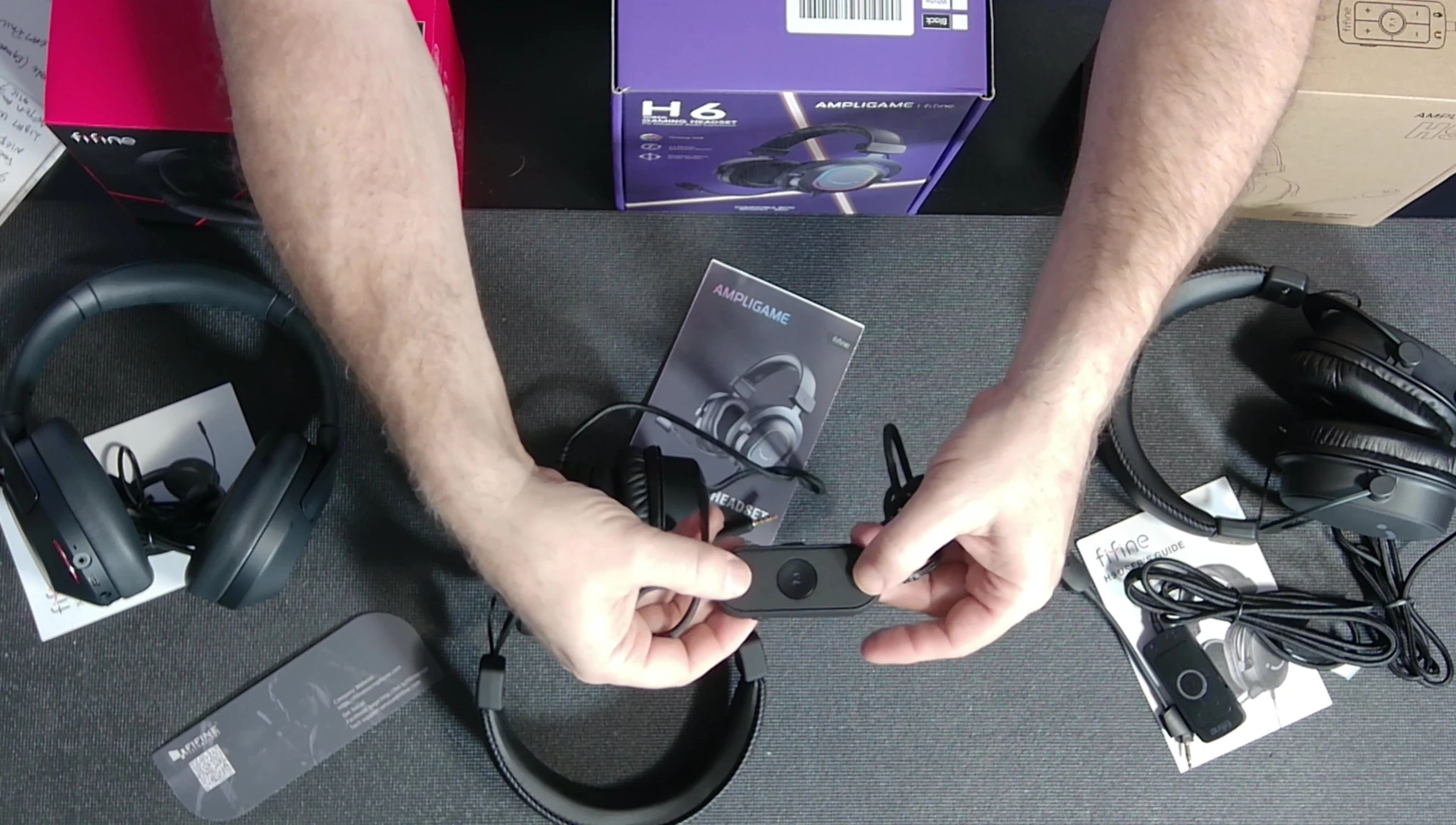 Close-up of Fifine H6 headset controls