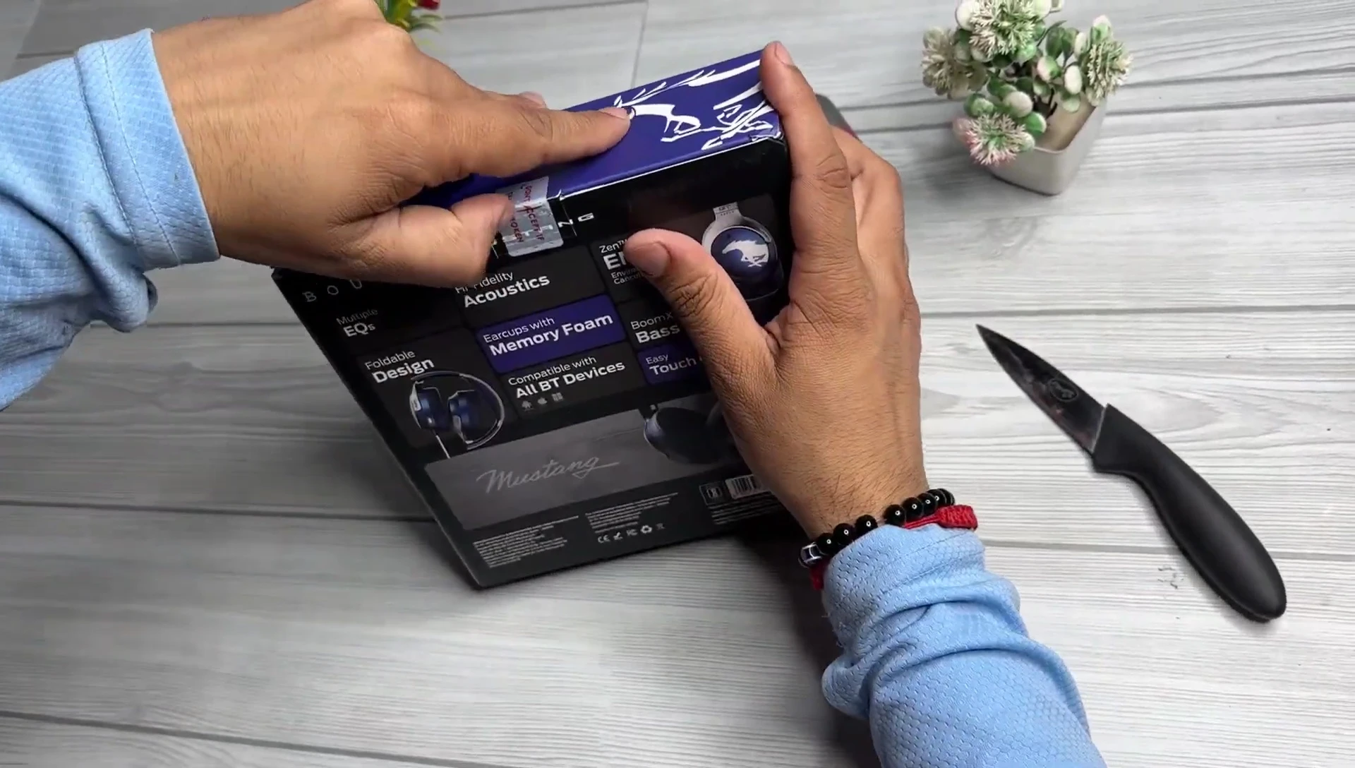 Taking the headphones out of the box