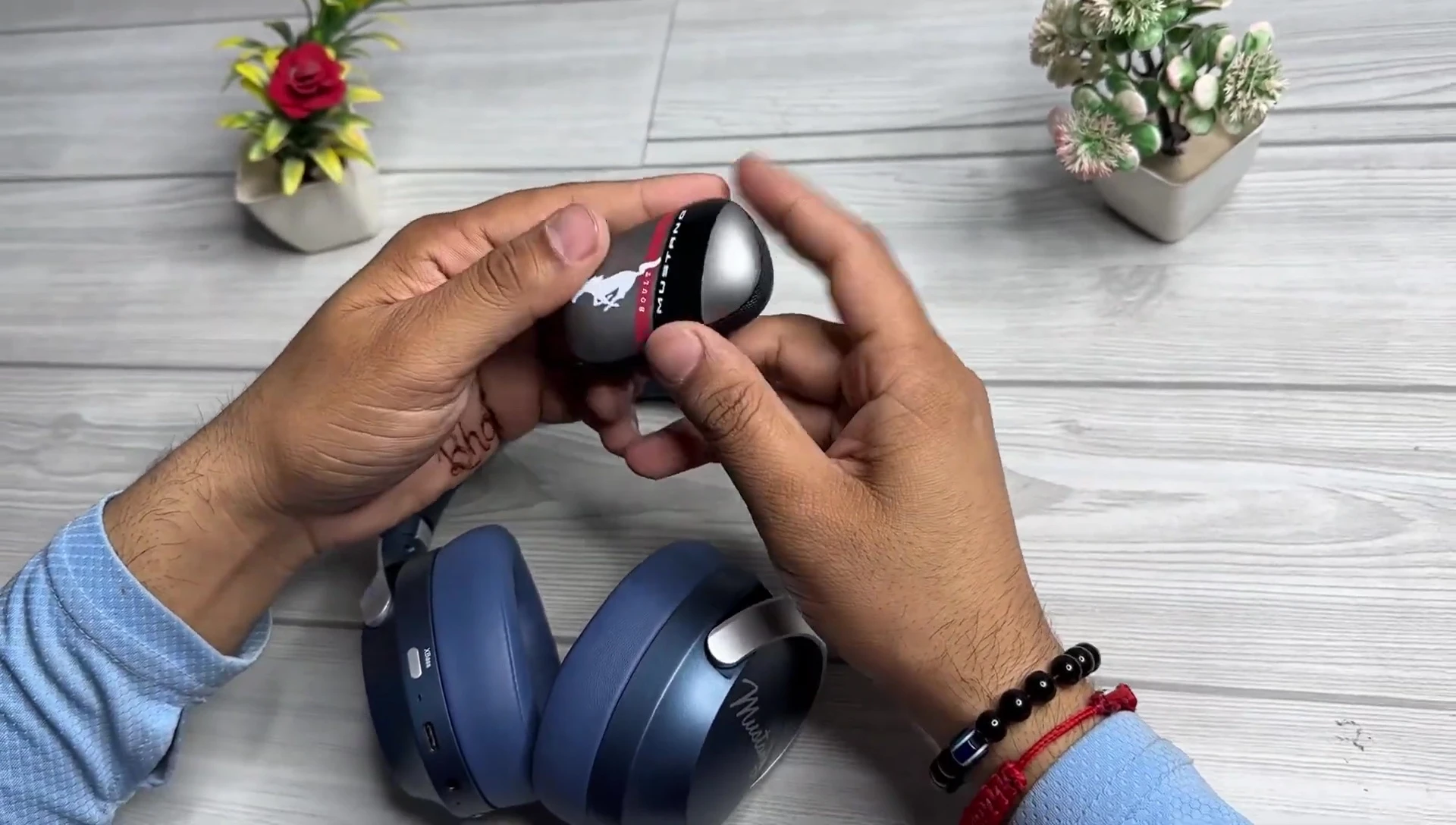 Close-up of the Boult Mustang Torq earbuds