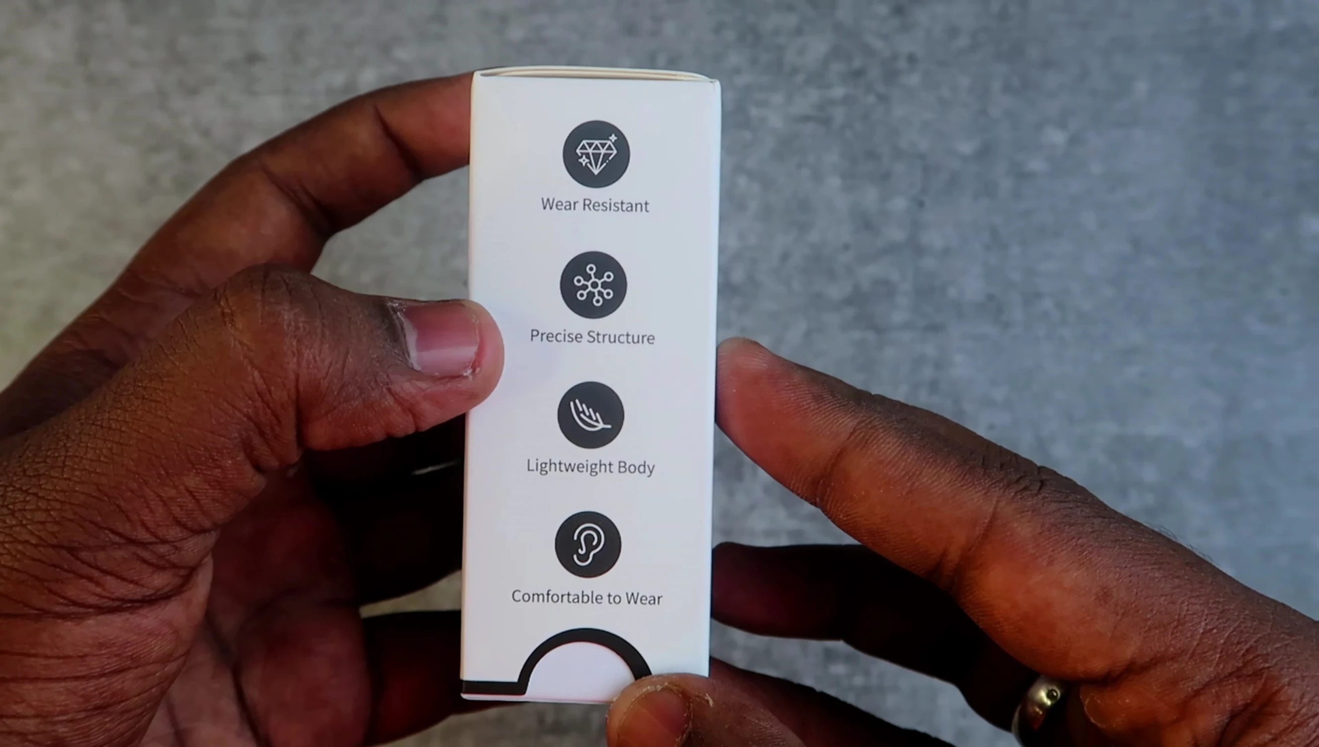 Close-up of the white box