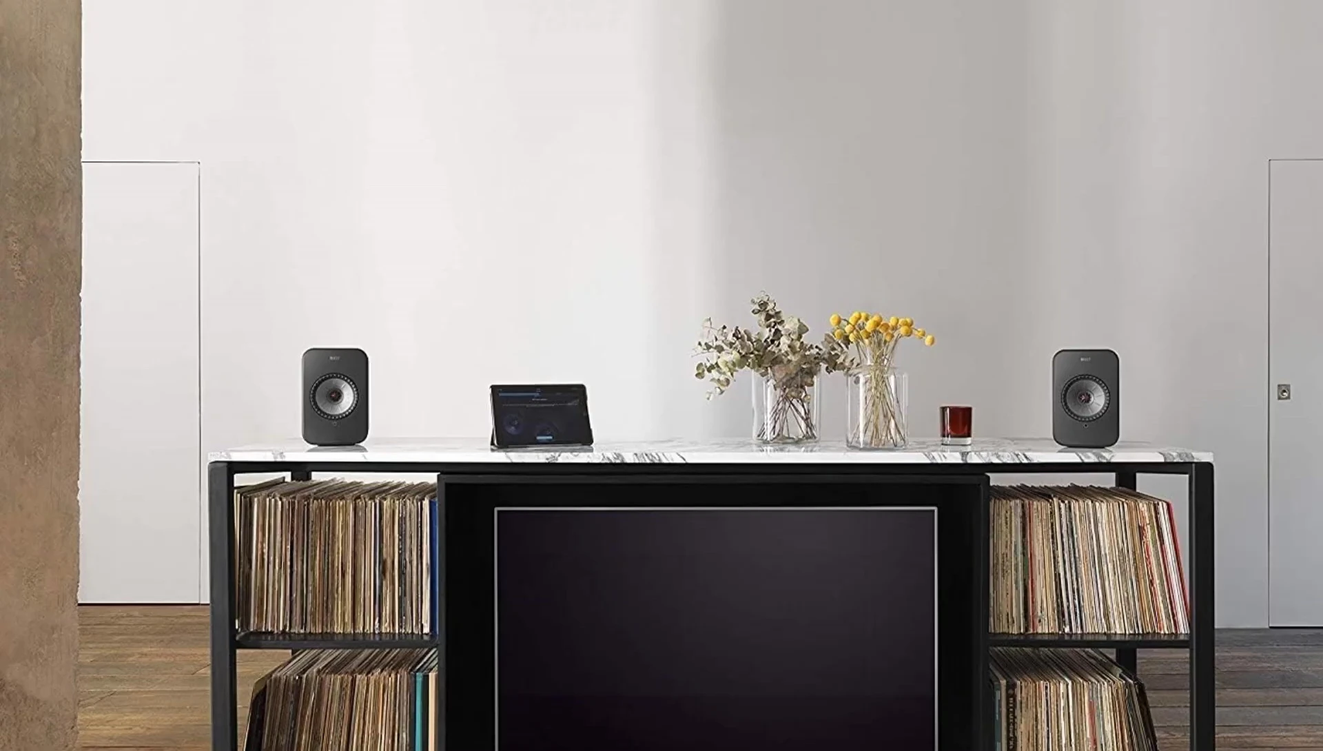 KEF LSX speakers in a home setting