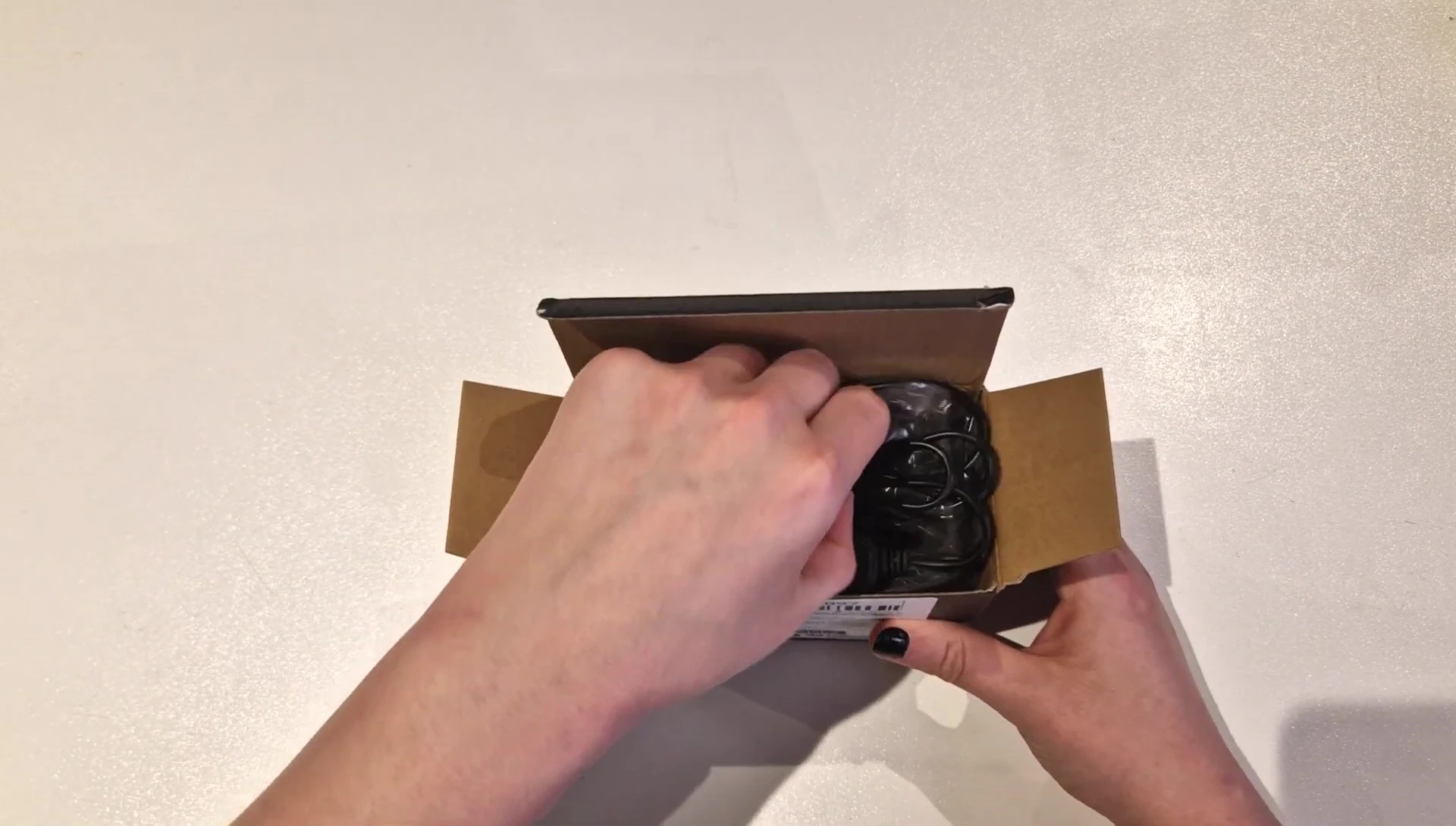 Screenshot of the contents of the box: speakers and cable