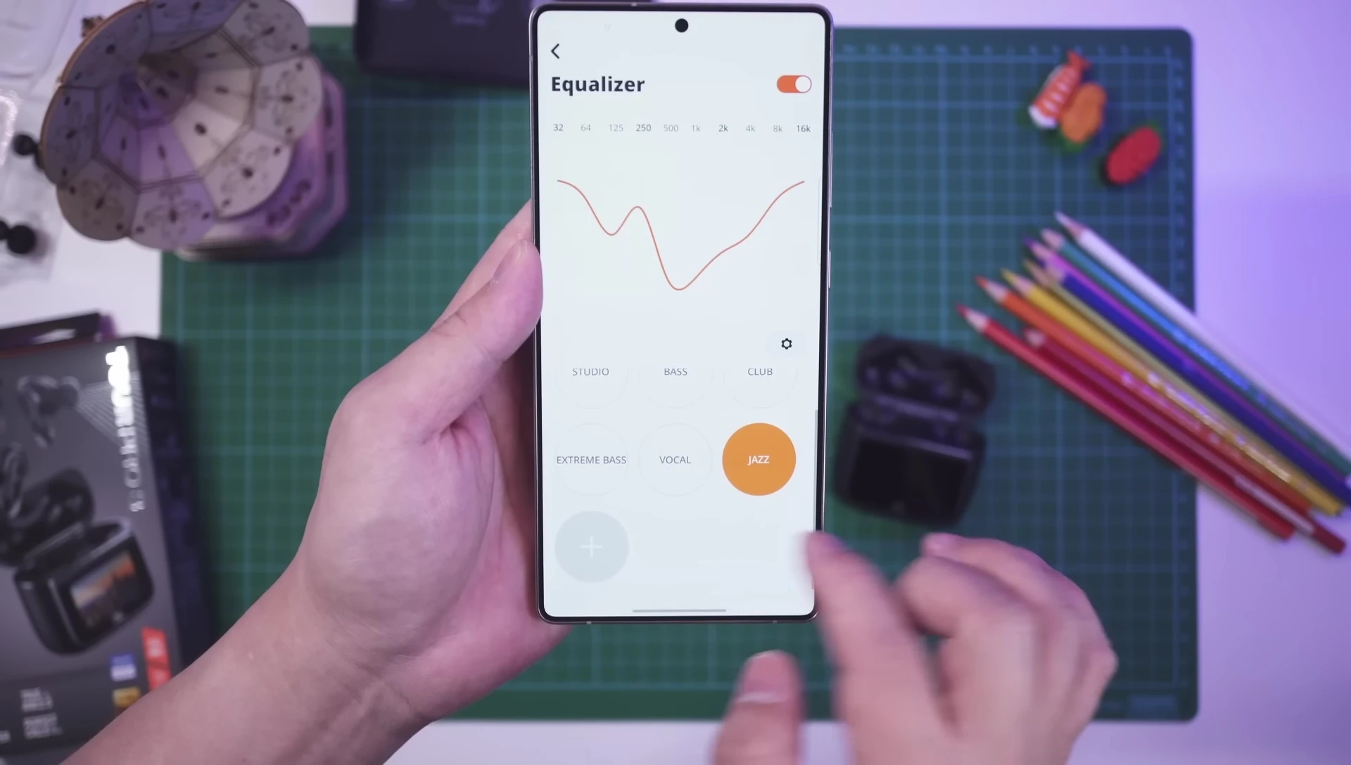 Screenshot showcasing the JBL headphones app interface for sound customization