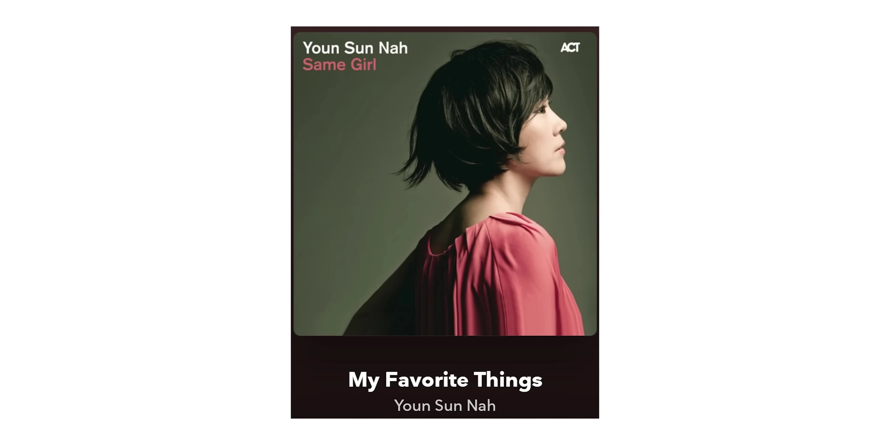Screenshot showcasing the album art for Yangpa's 'My Favorite Things'