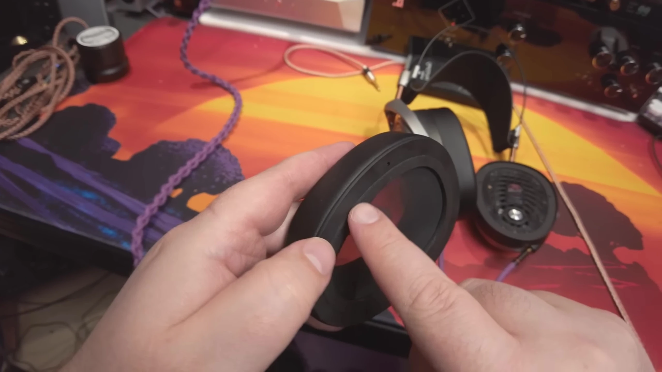 Close-up of the earcups