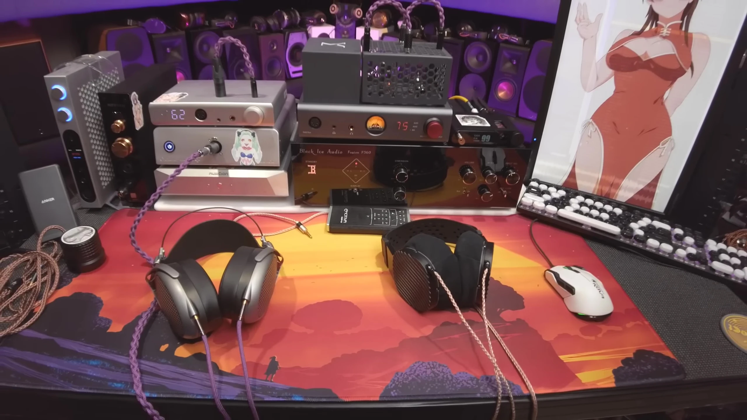 Close-up of the headphones' drivers