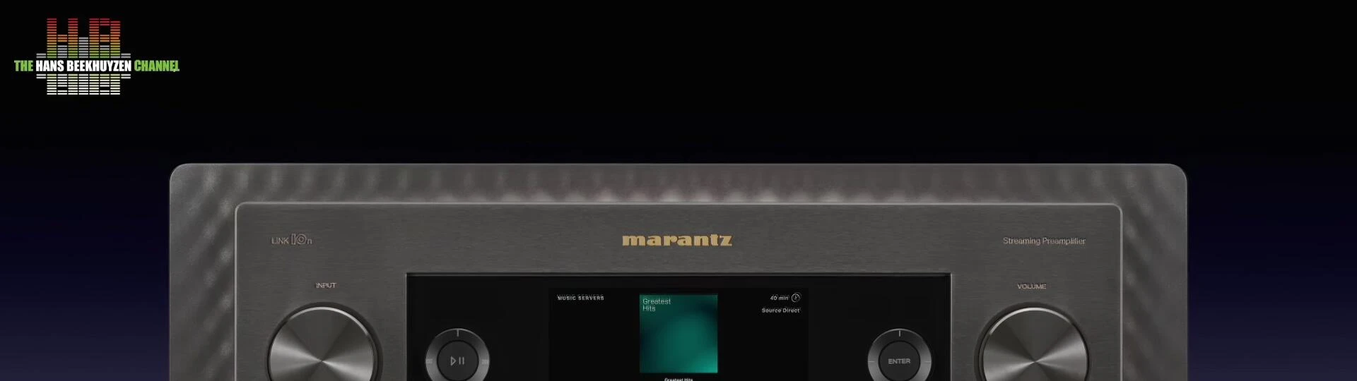 Front view of the Marantz Link 10n showcasing the floating control panel