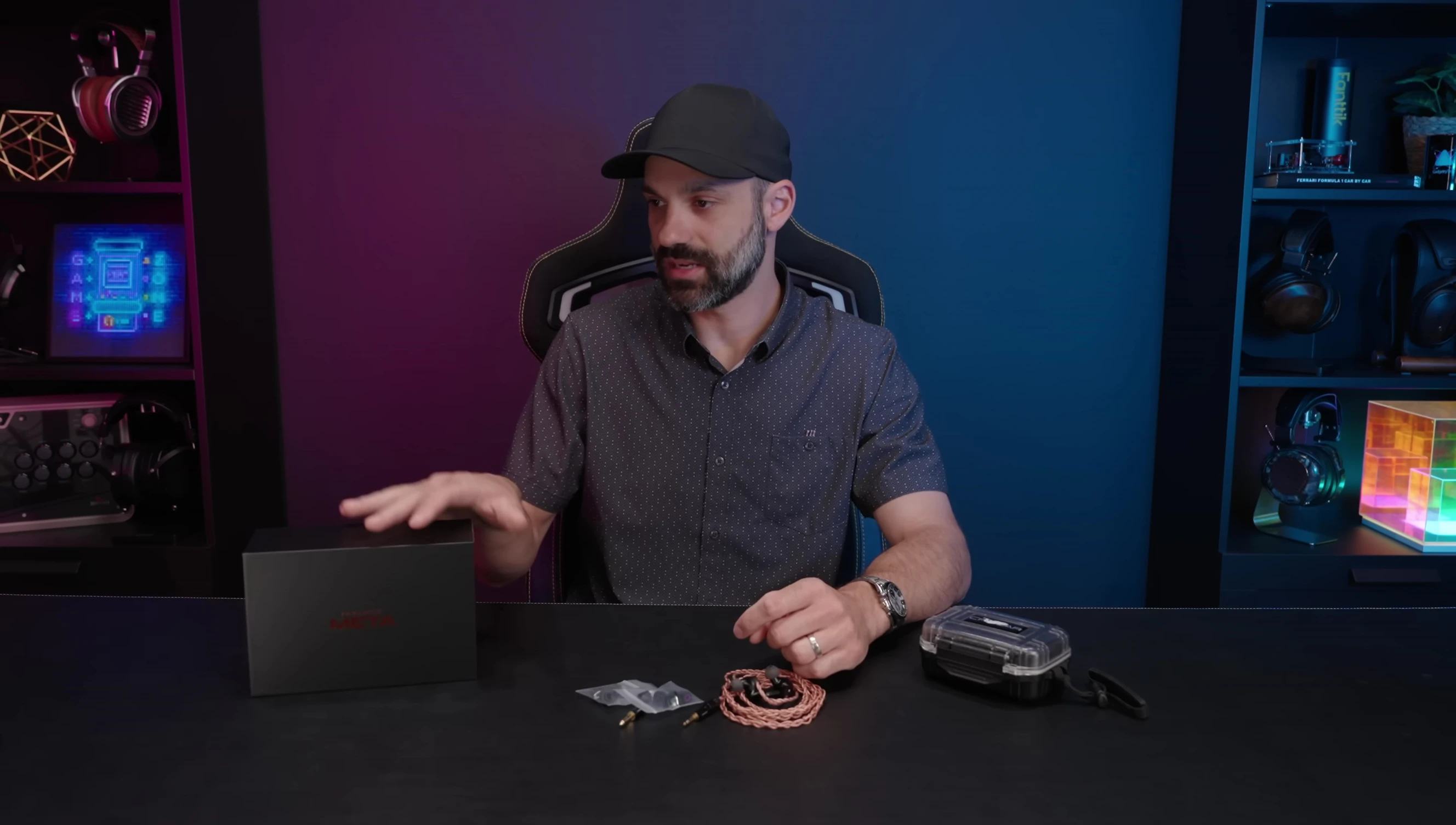 The CrinEar Meta IEMs in their Pelican case