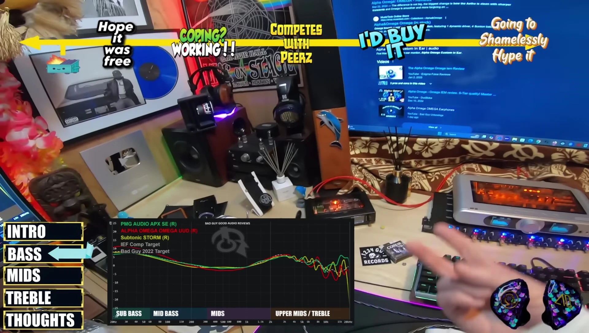 Screenshot referencing the reviewer's comments on vocal performance.