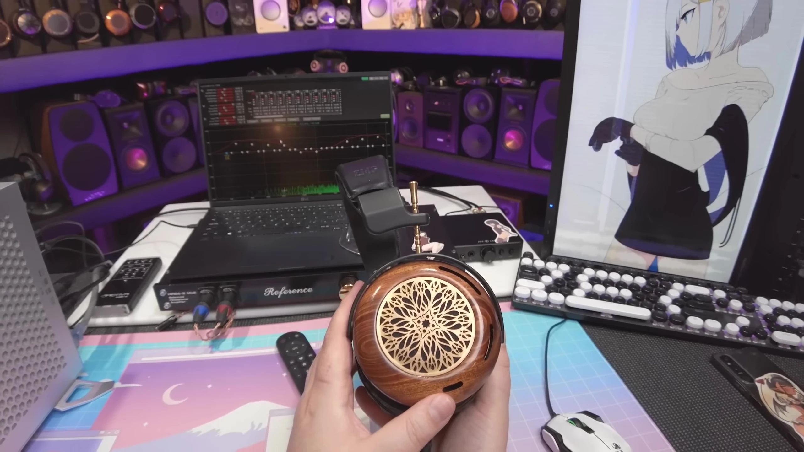 The K19 connected to ZMF headphones