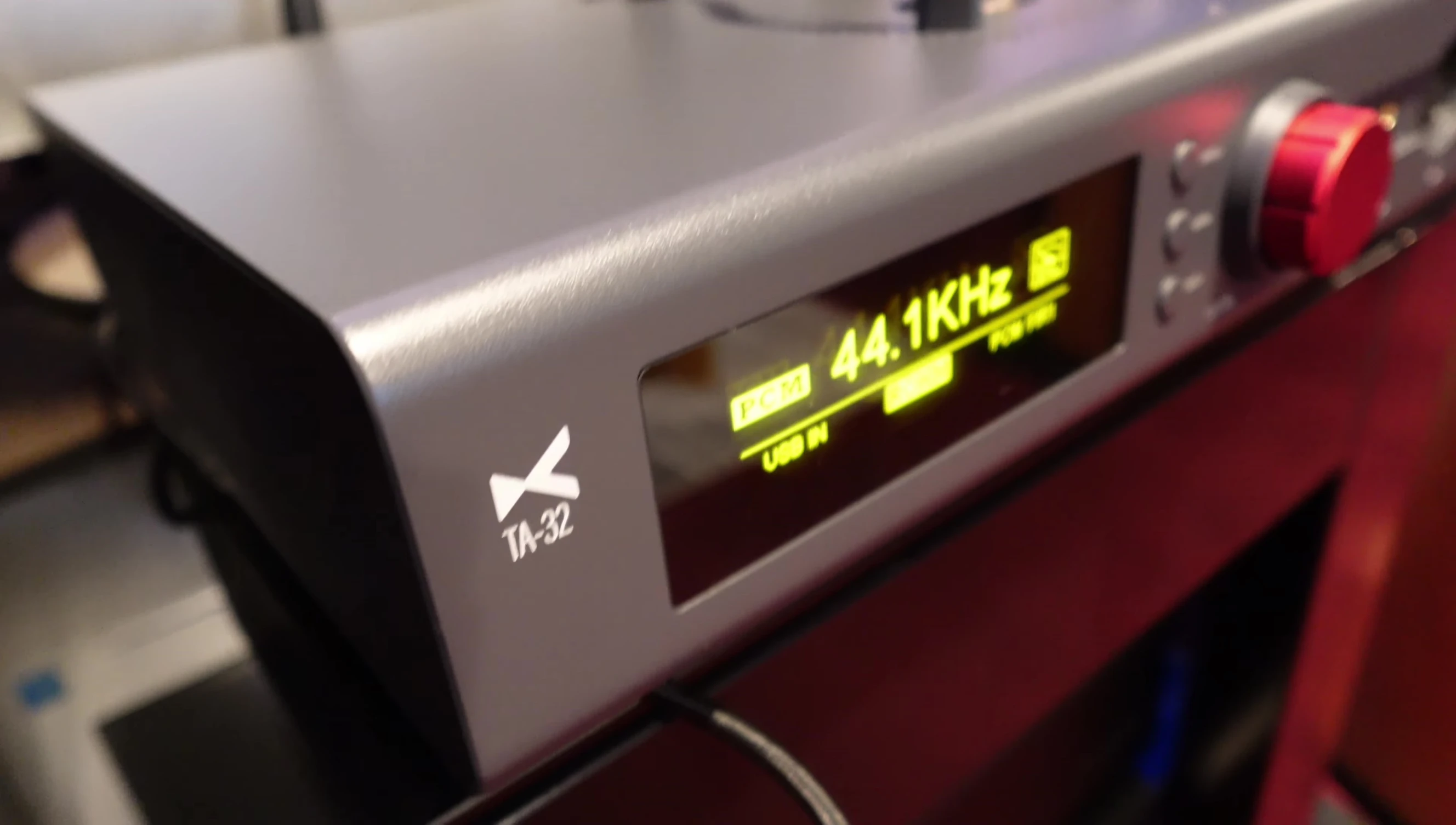Setup shot of the xDuoo TA-32 integrated into a two-channel system