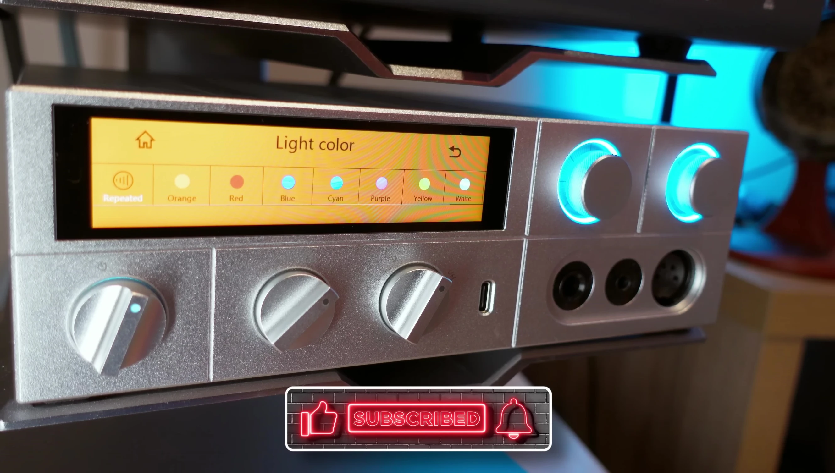 Close-up of the FiiO K17's physical controls.