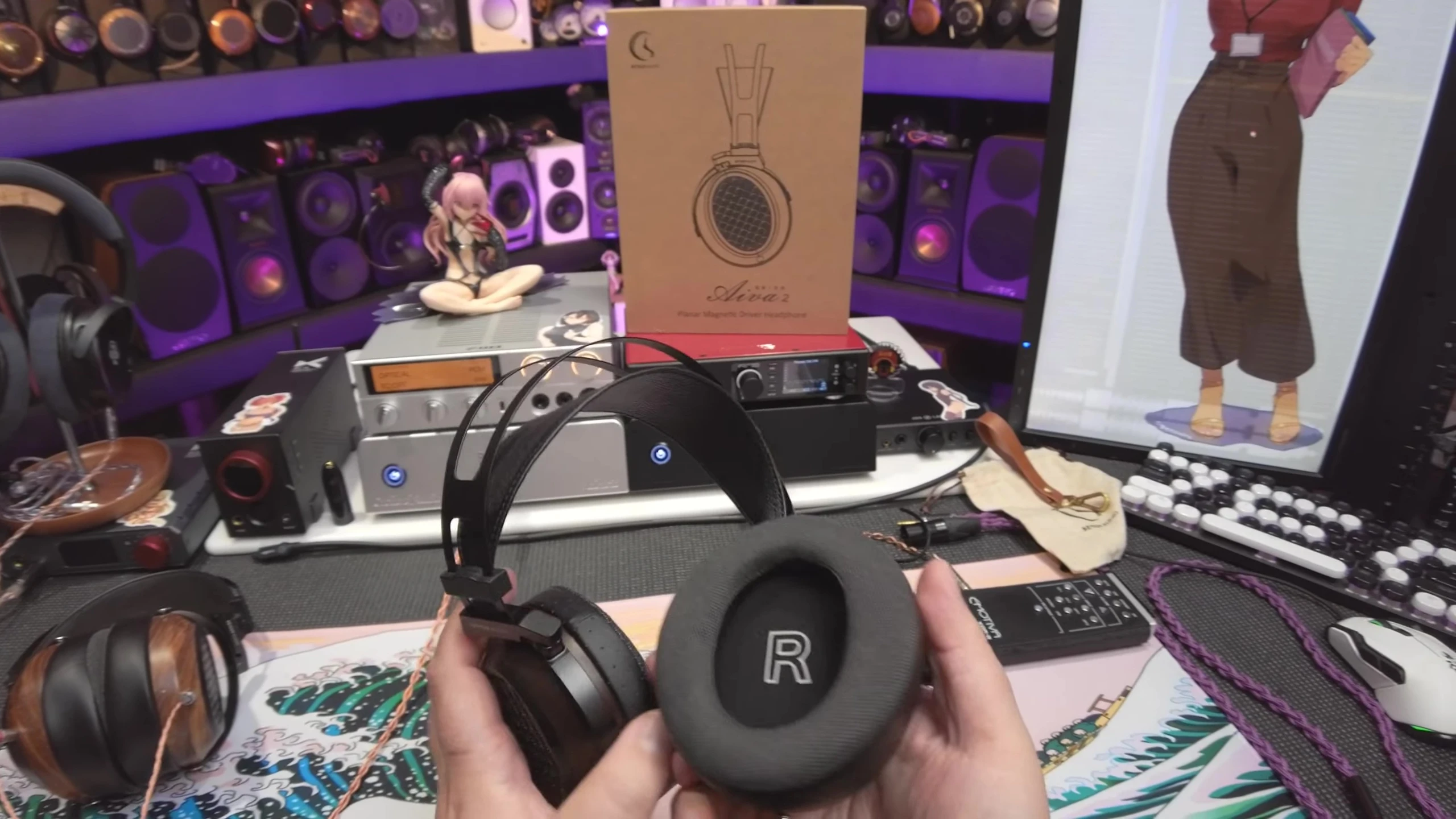 Close-up of the Aiva 2 earpads, highlighting their shape