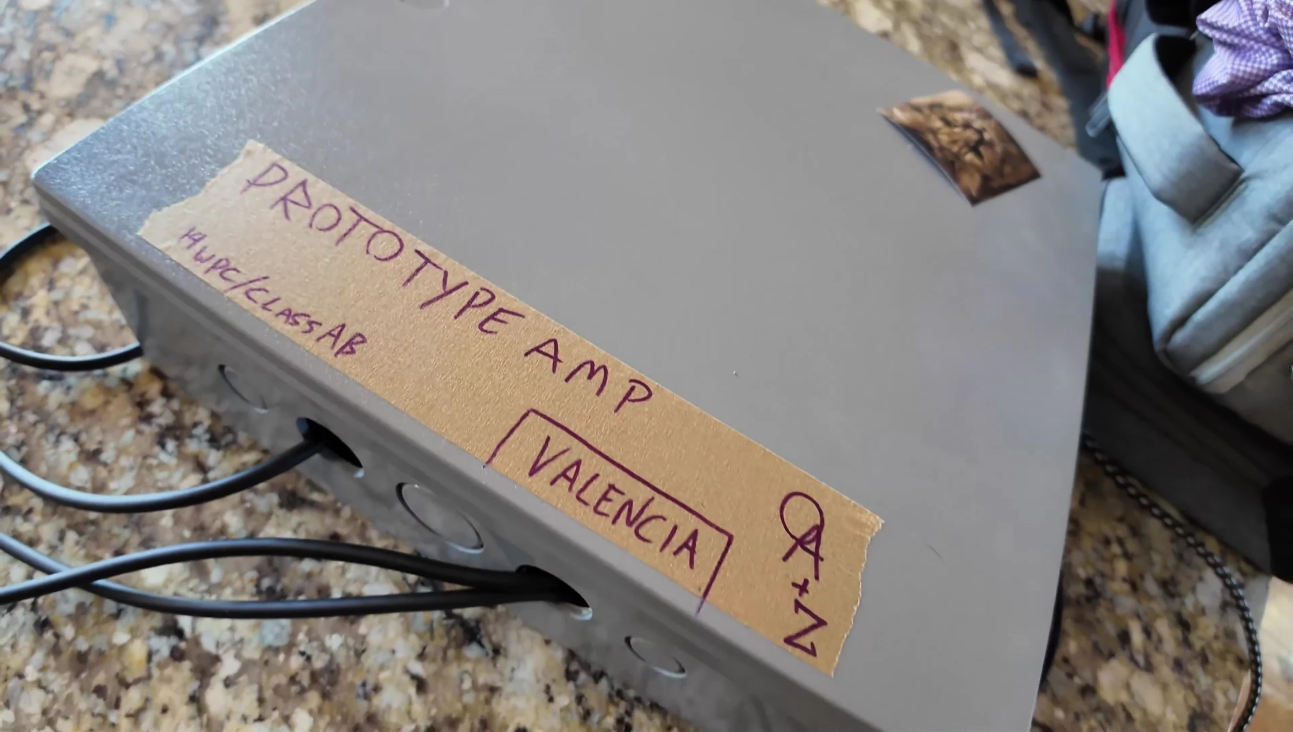 The Valencia amplifier in its prototype box.