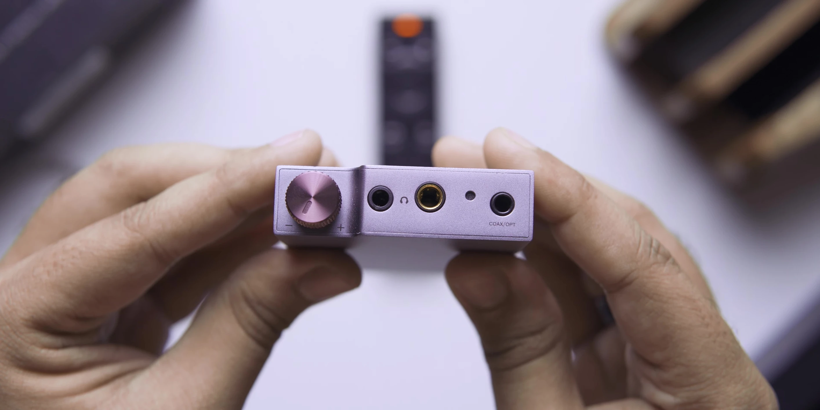 Close-up showing the 3.5mm and 4.4mm jacks.