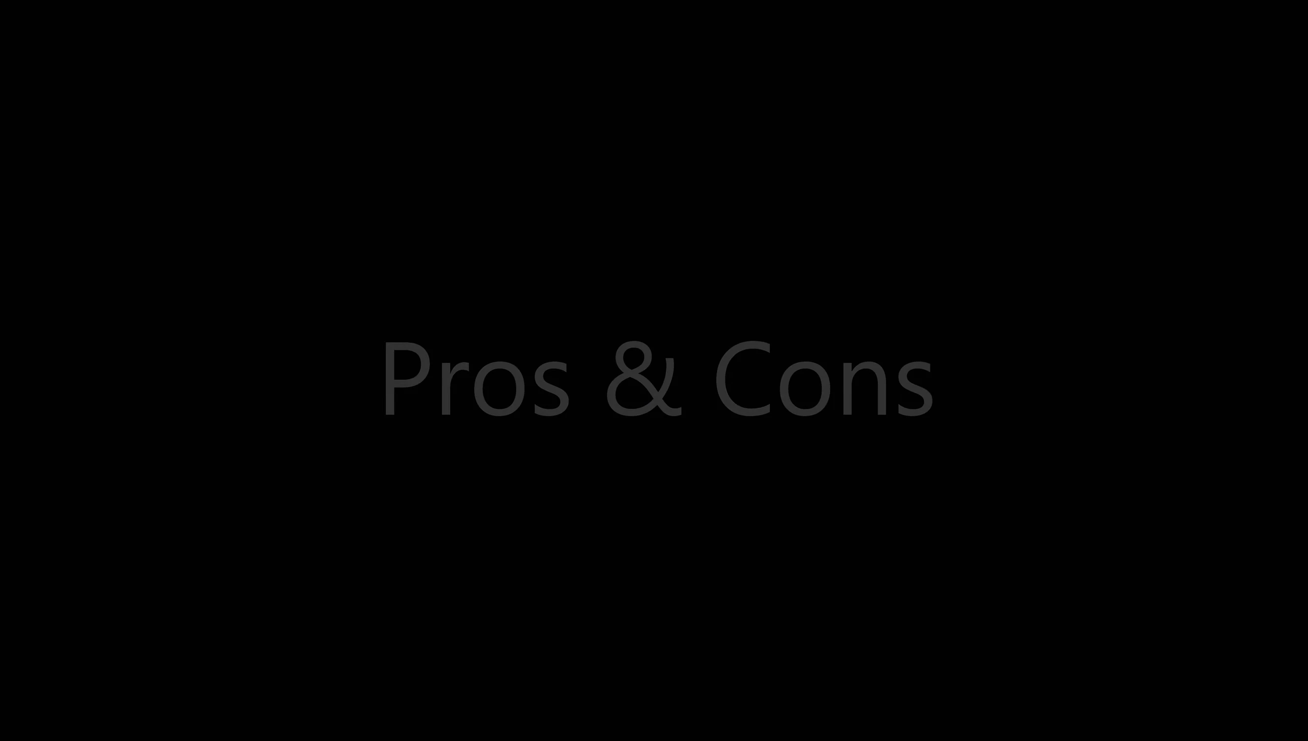 A visual representation of the pros and cons