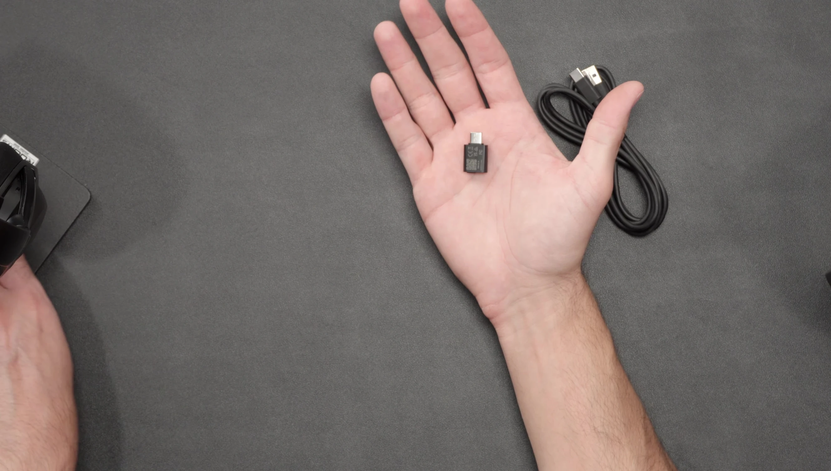 Close up of the USB-C transmitter and adapter.