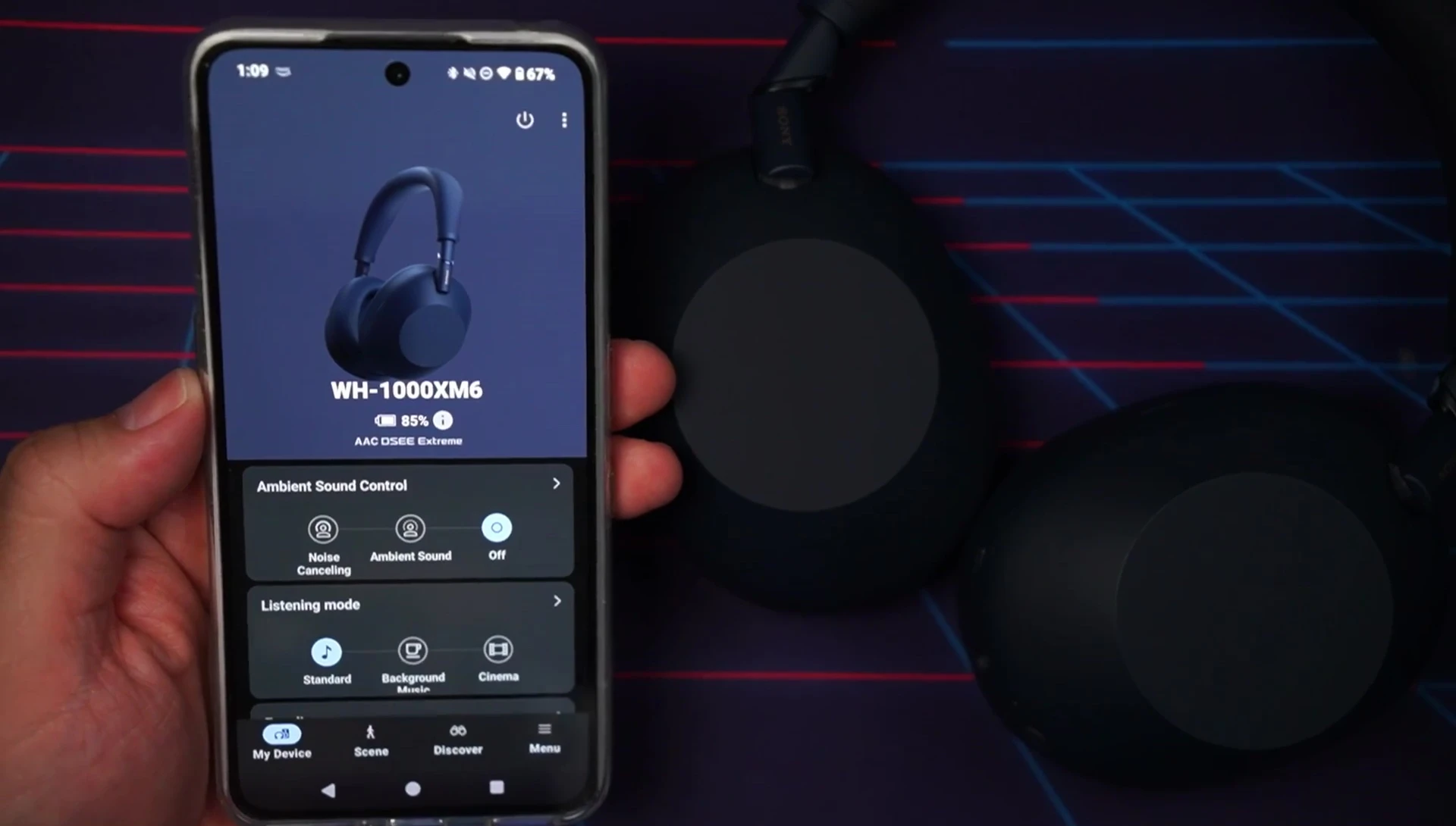 Sony Headphones Connect app main screen