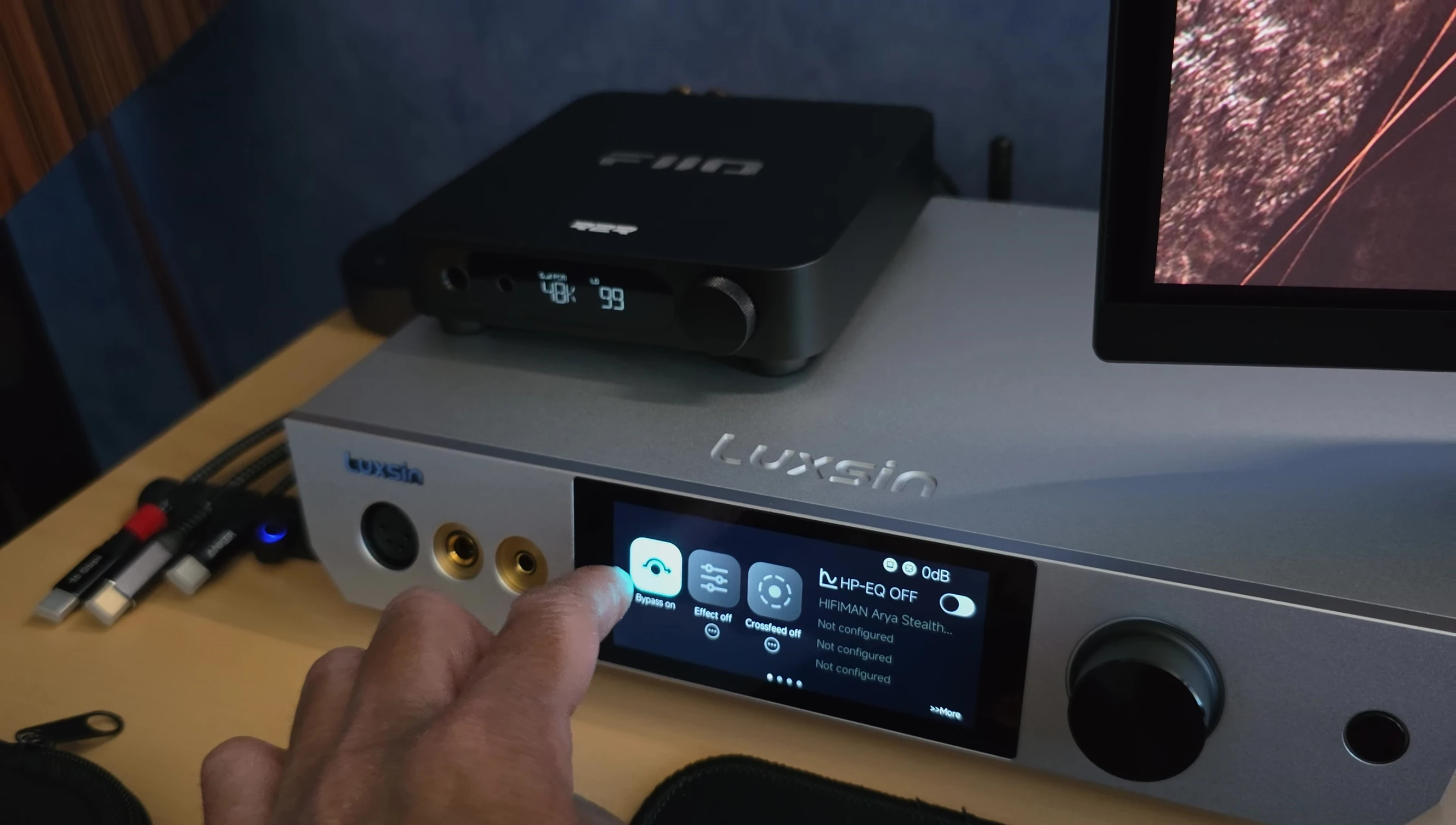 Screen showing the bypass mode enabled for speakers