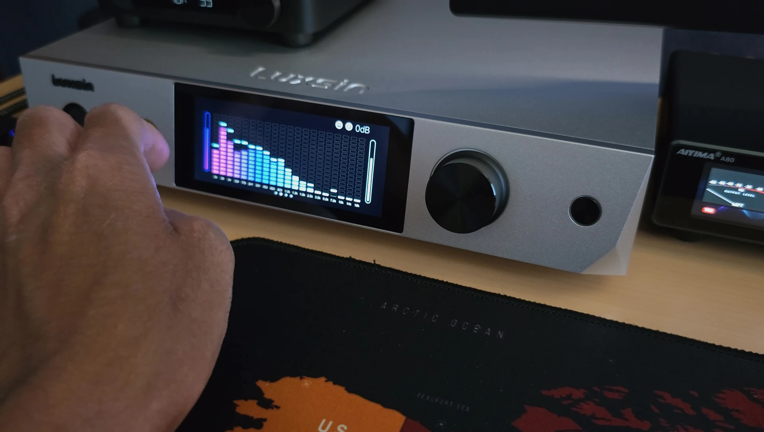 Close-up of the X9 interface showing the headphone EQ adjustments