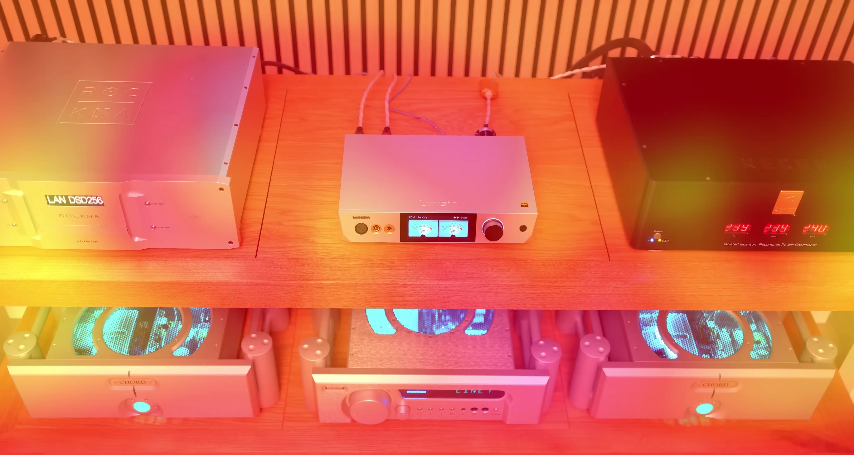 Close-up of the Luxsin X9's front panel, highlighting its build quality.