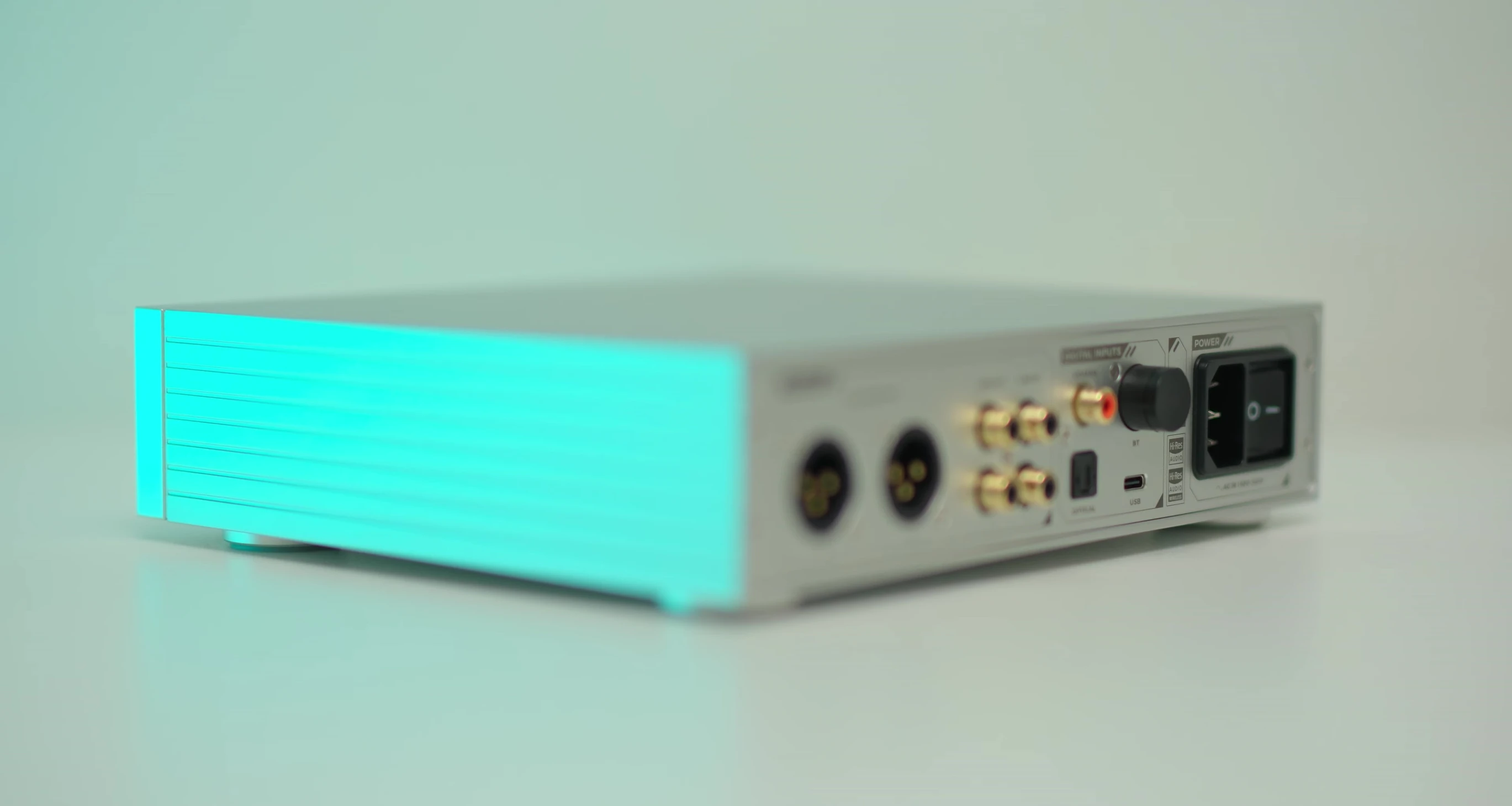 Rear panel of the Alpha Pro showing various input and output connections.