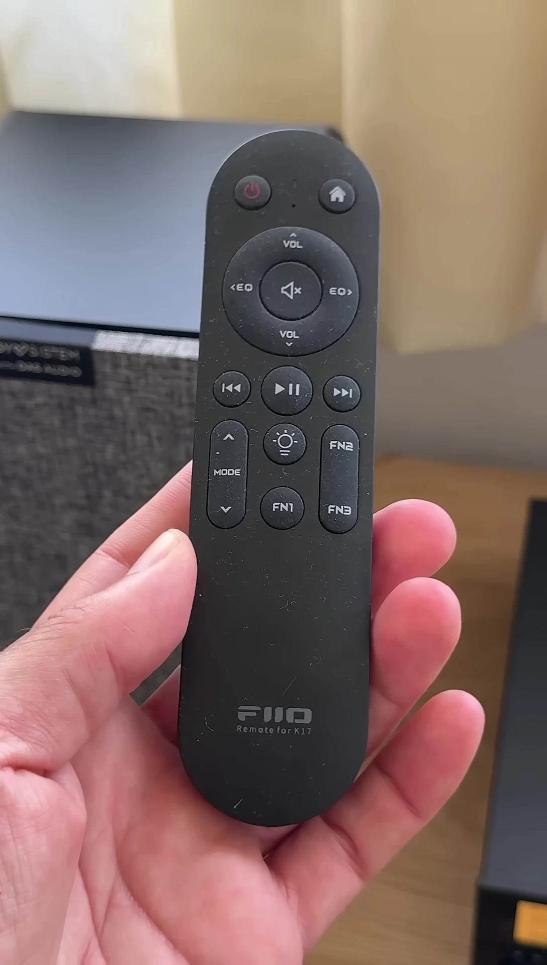 The Fiio K17 remote control.
