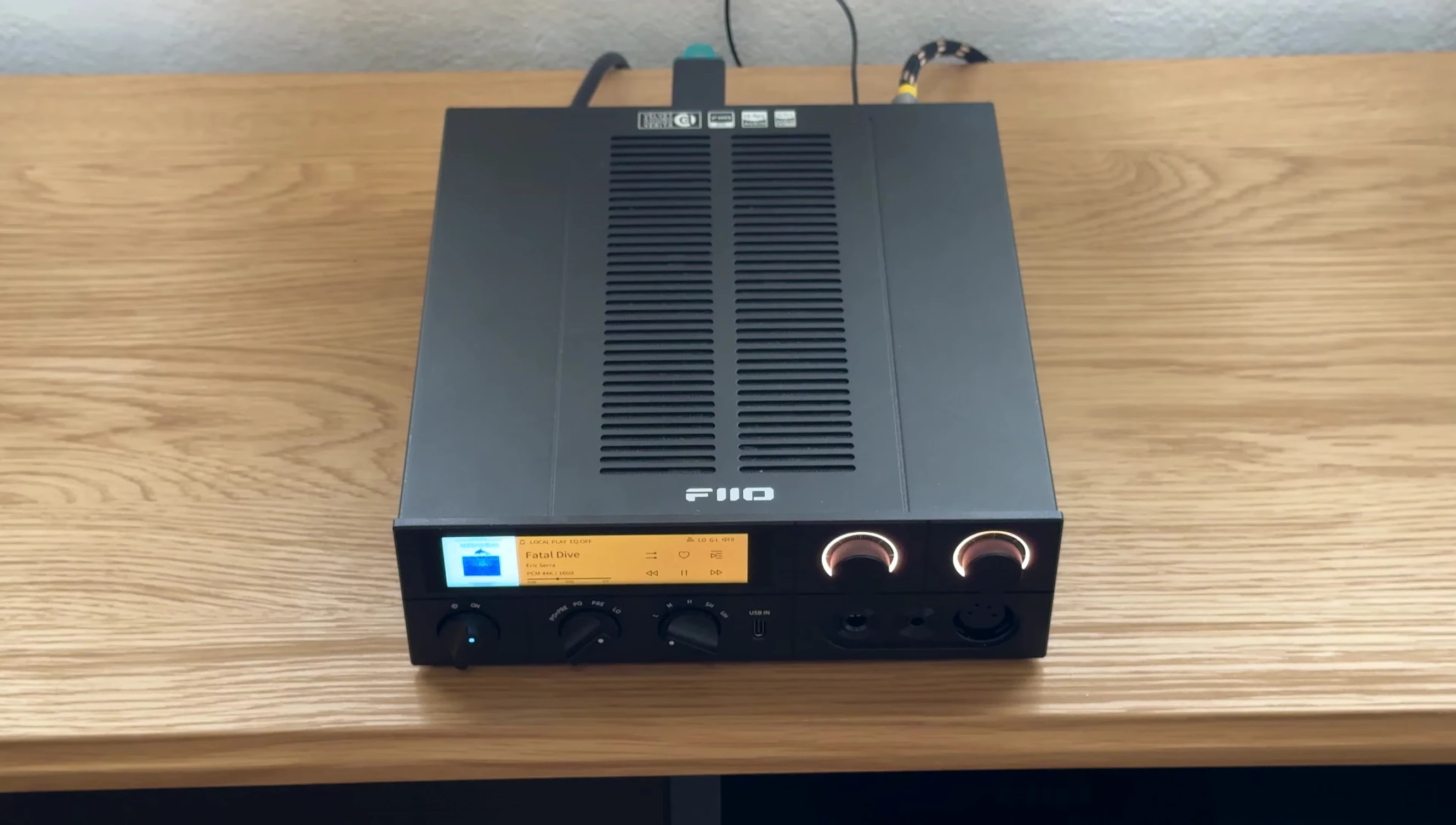 The FIIO K17's matte metal body