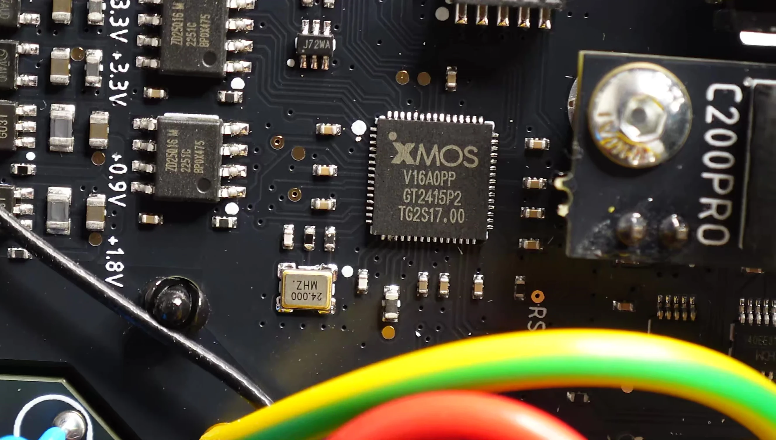 Close up of the main components