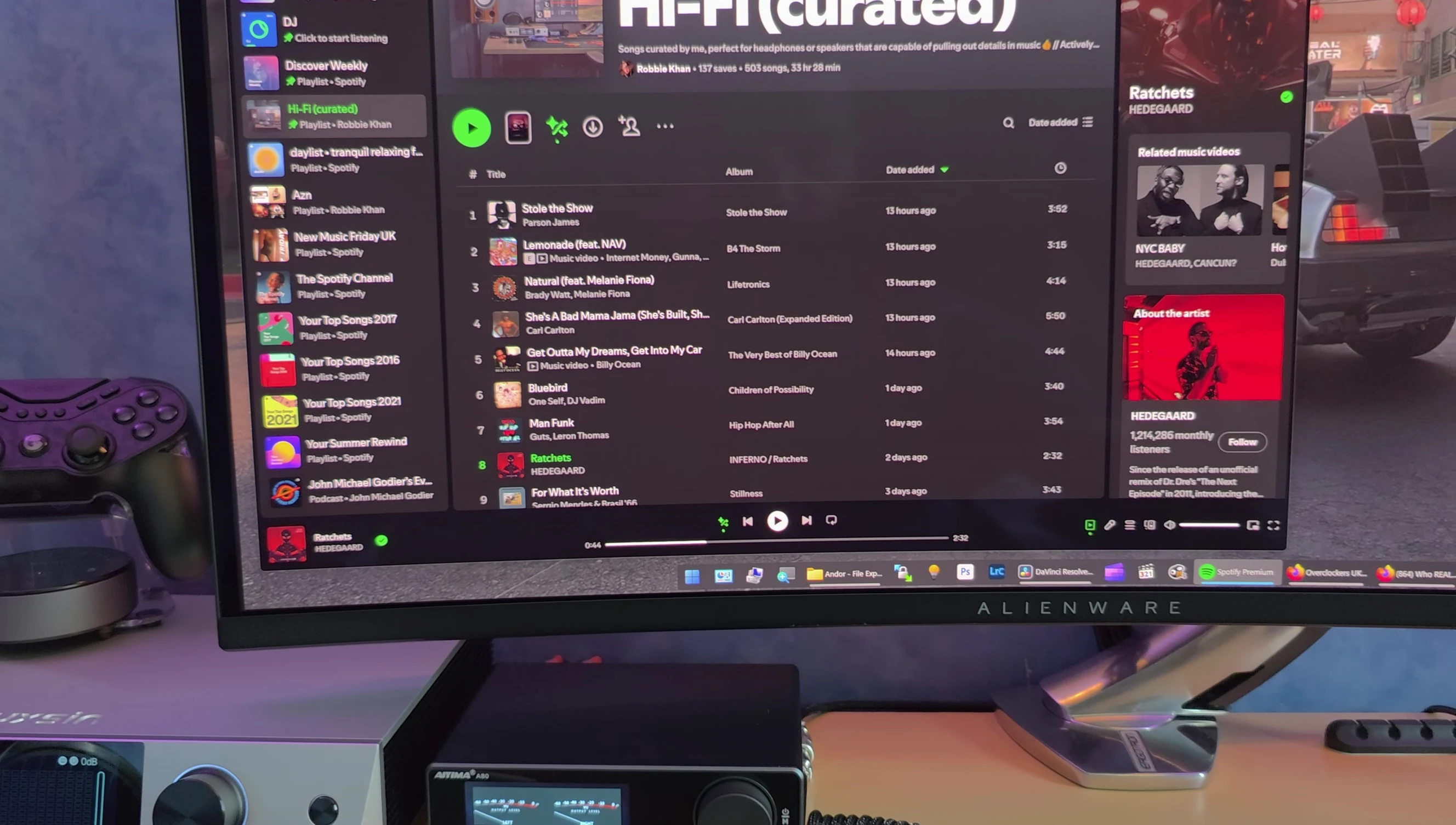 Screenshot highlighting the absence of distortion on the audio meter.