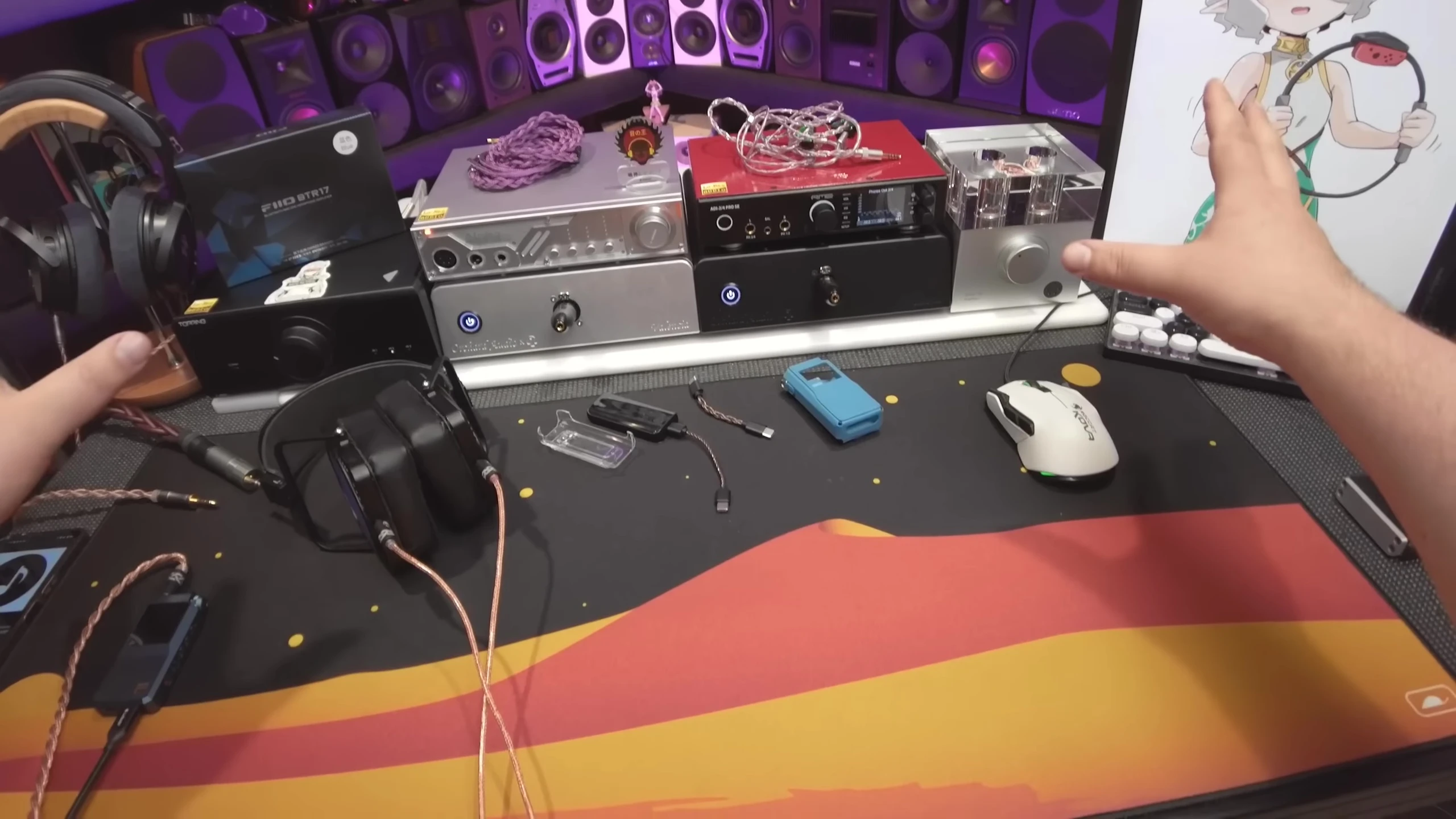 The BTR17 connected to headphones