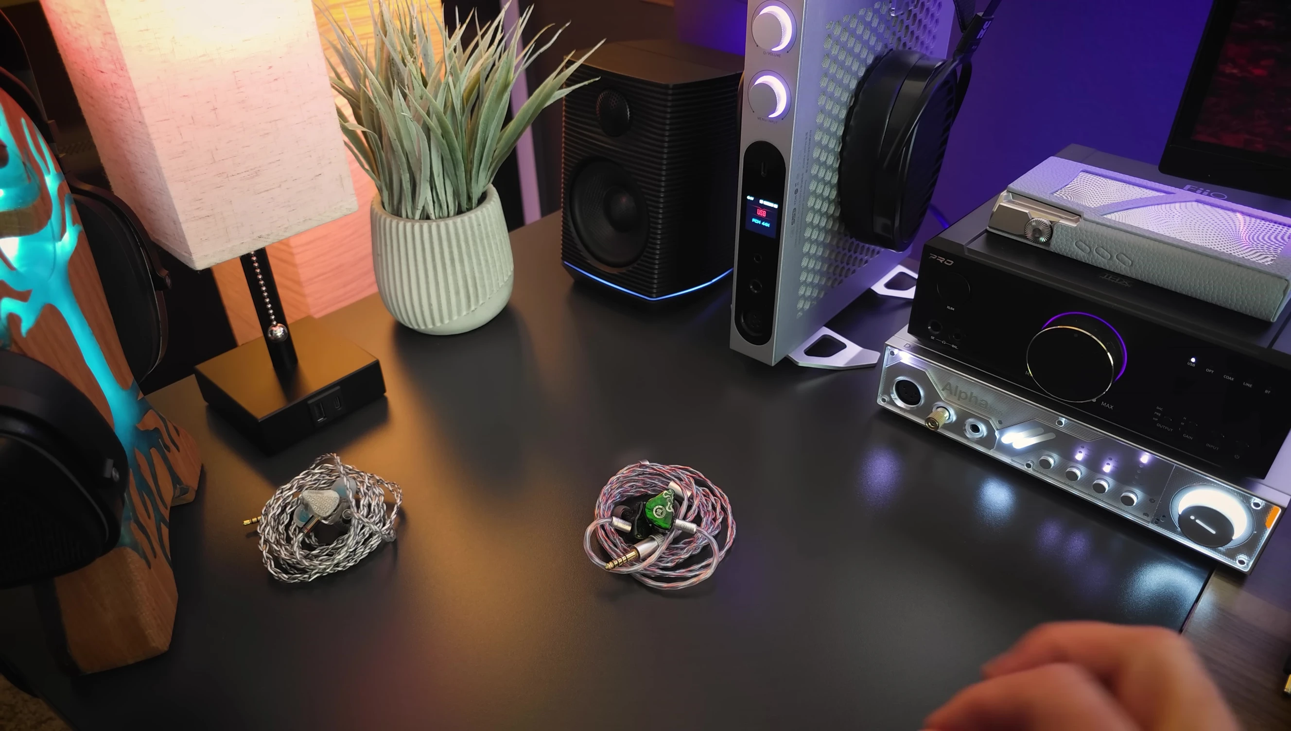 Close-up of Juier Defiant IEM color options