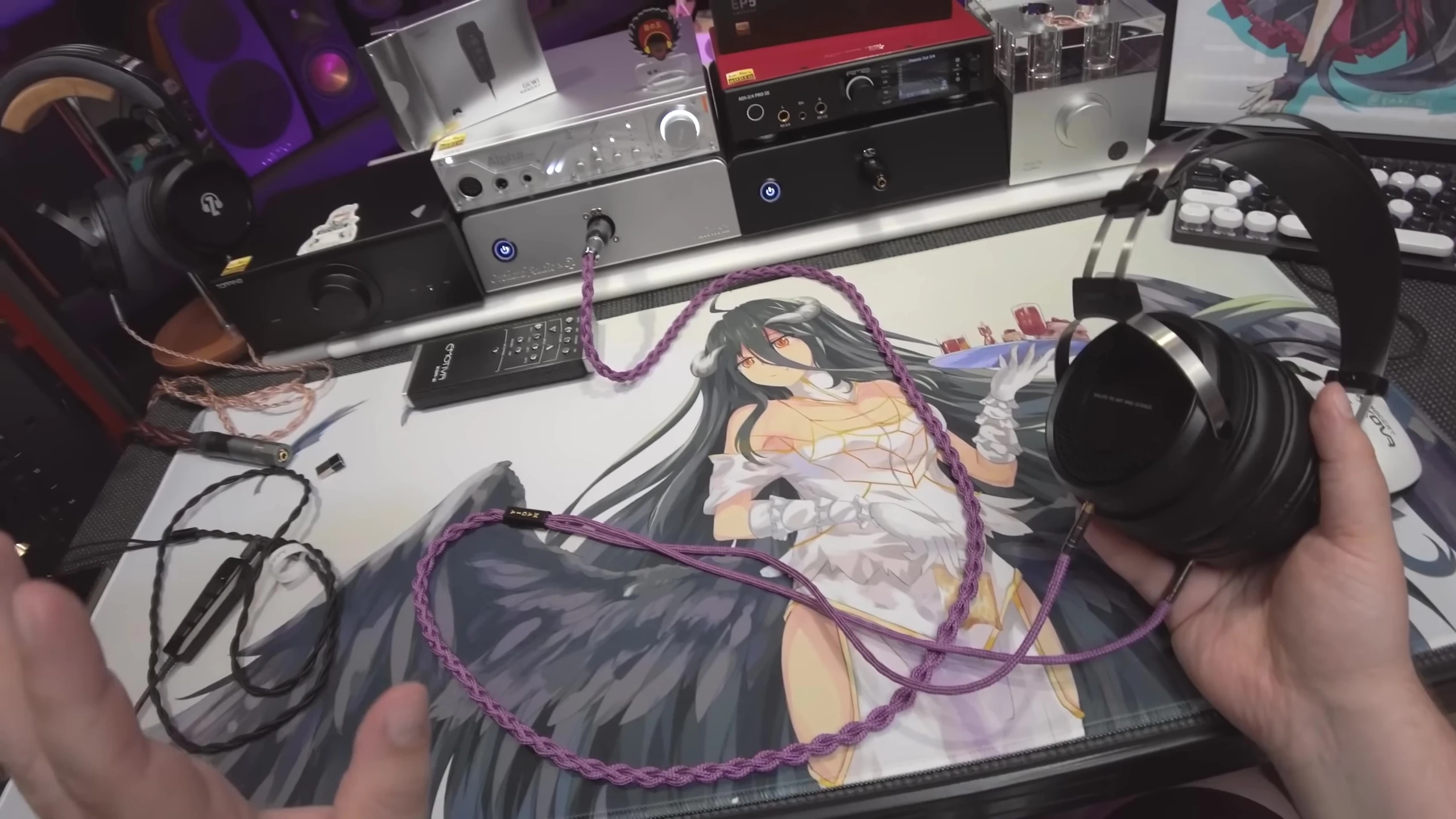 The reviewer using the EP5s with an amplifier.