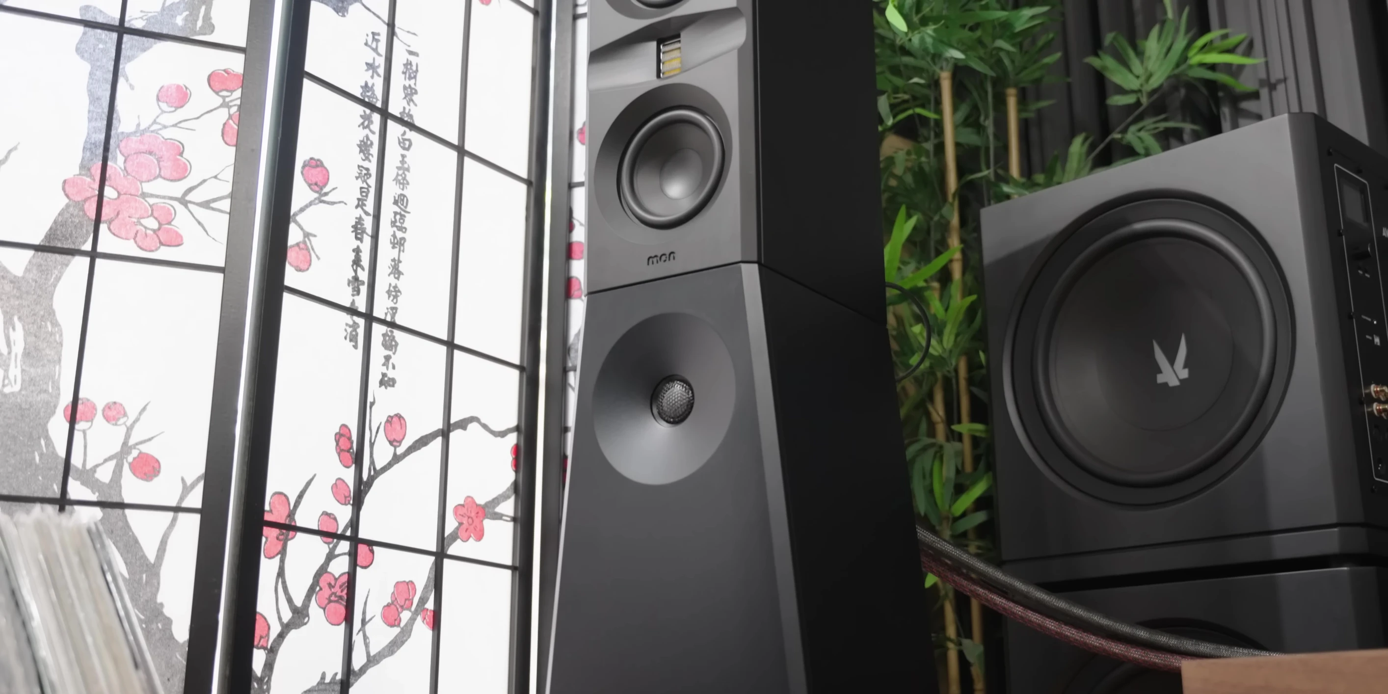 Speaker setup demonstrating the super tweeter