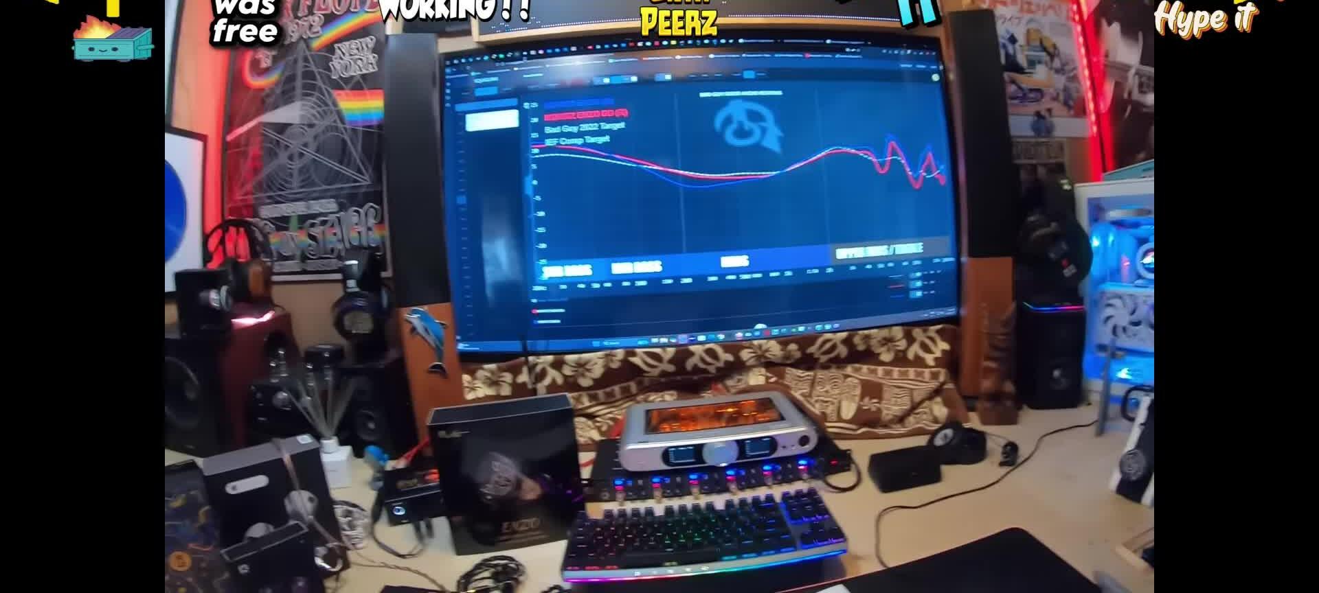 The speaker showing the set of earphones
