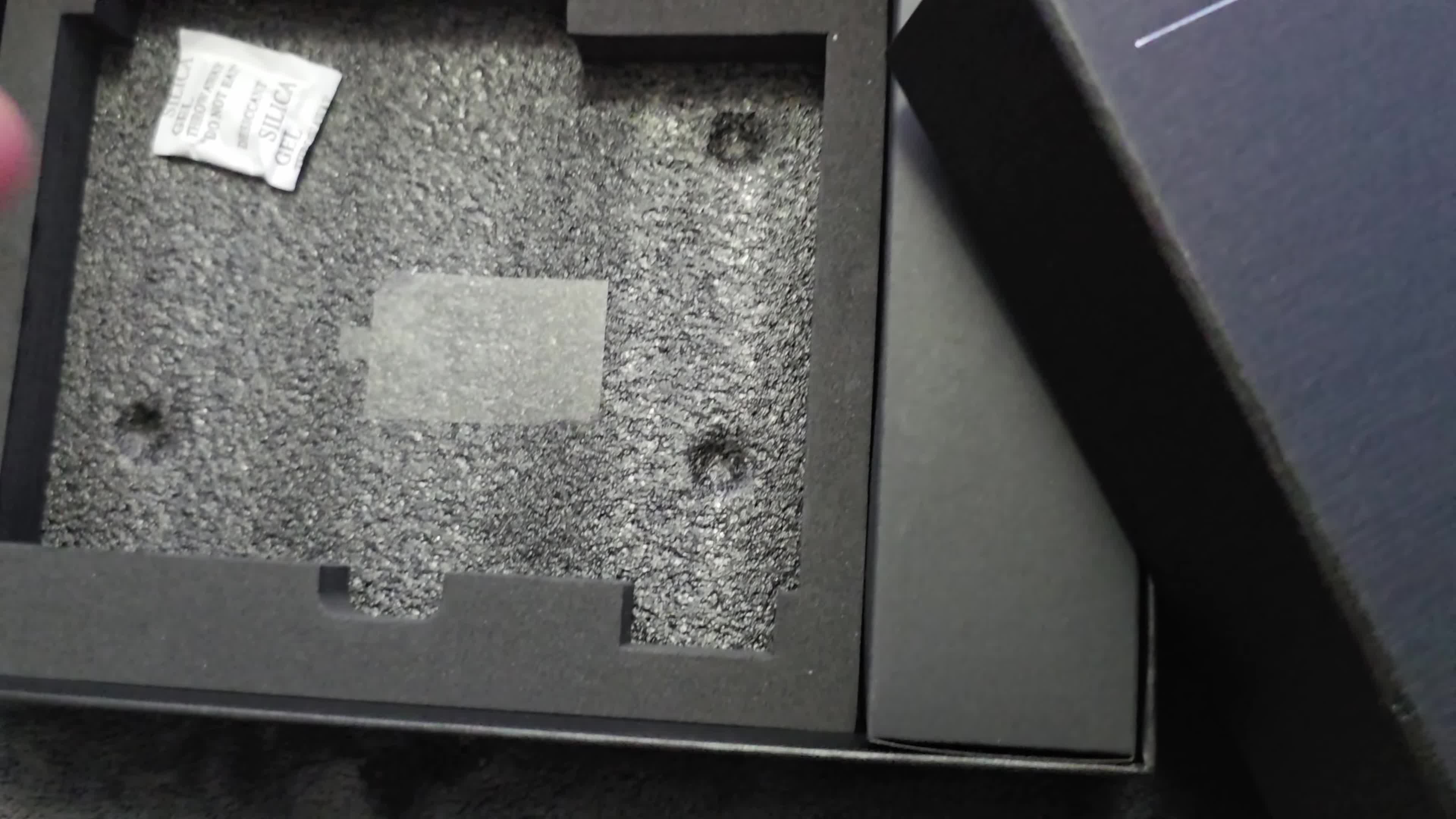 Close-up of the foam packaging protecting the DX5 II.