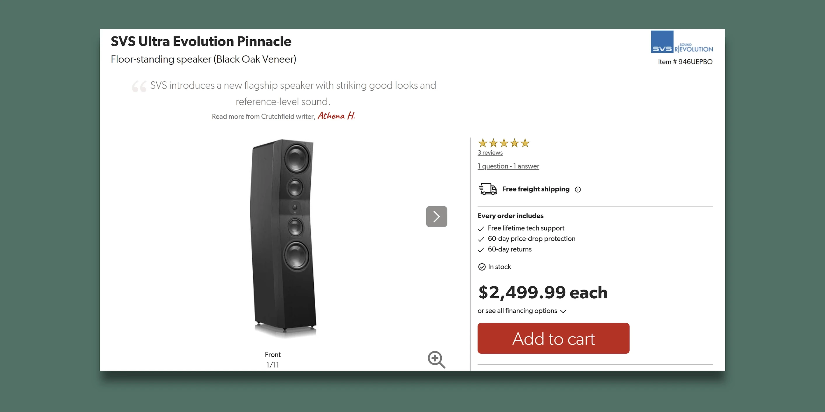 Price comparison of SVS speakers