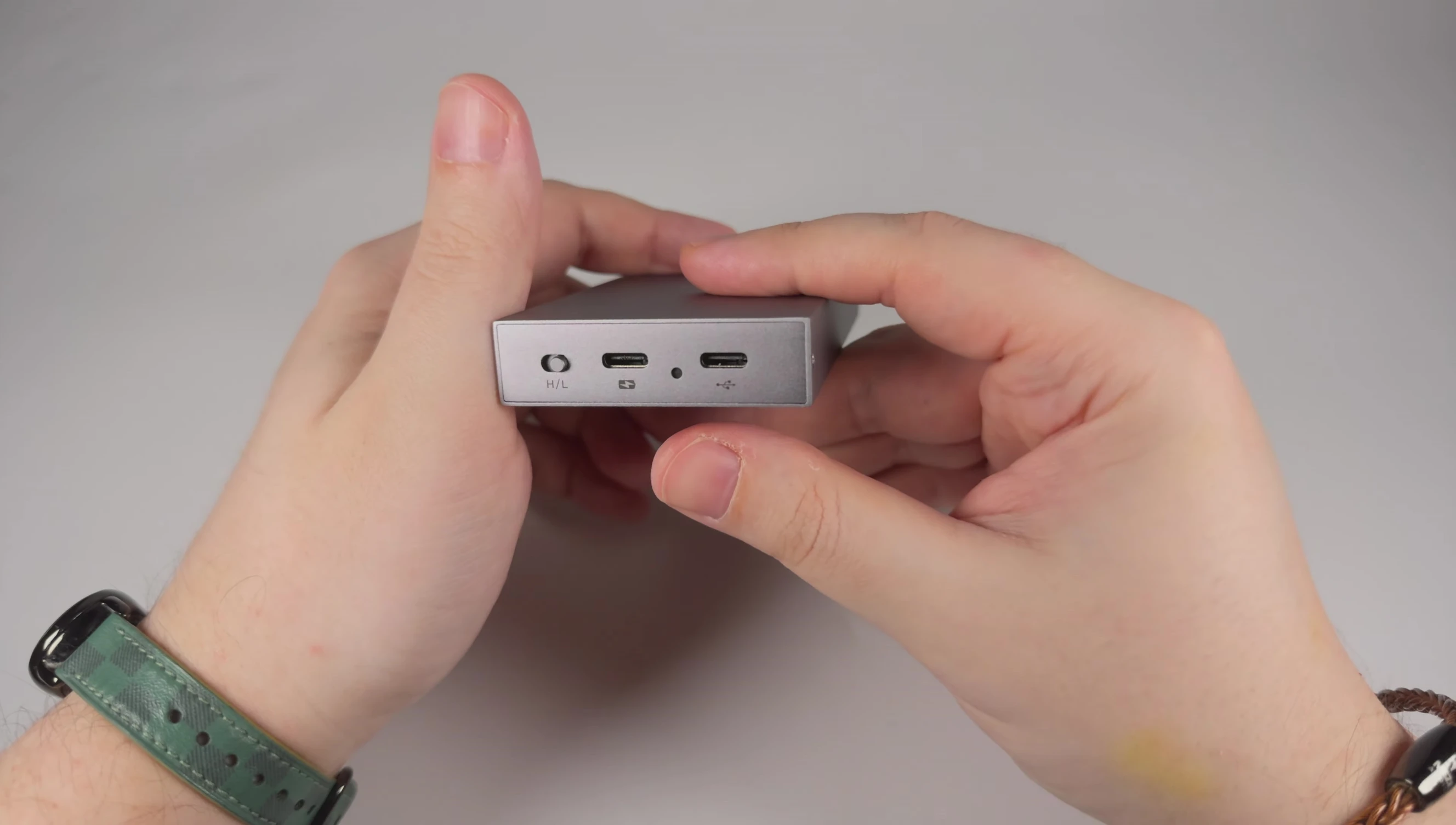 Bottom of the device showing ports