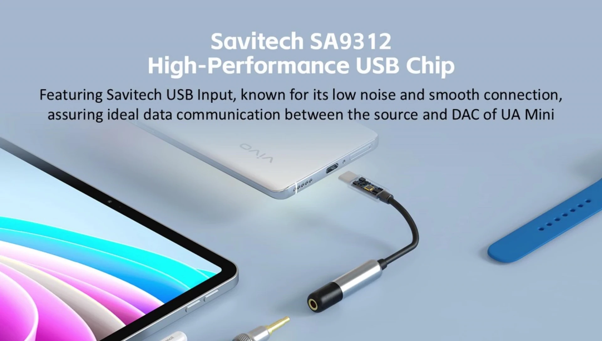 A visual representation of the Savvitech SA9312 USB chip mentioned in the review